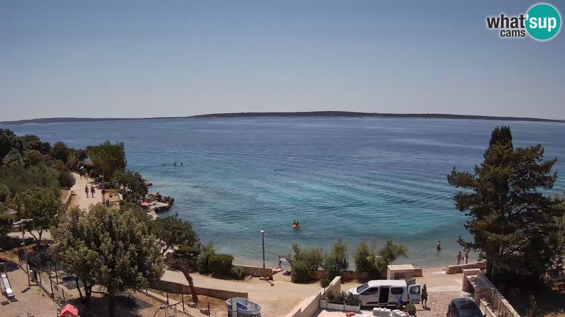 Web kamera Plaža Male Mandre – Pogled uživo s otoka Paga