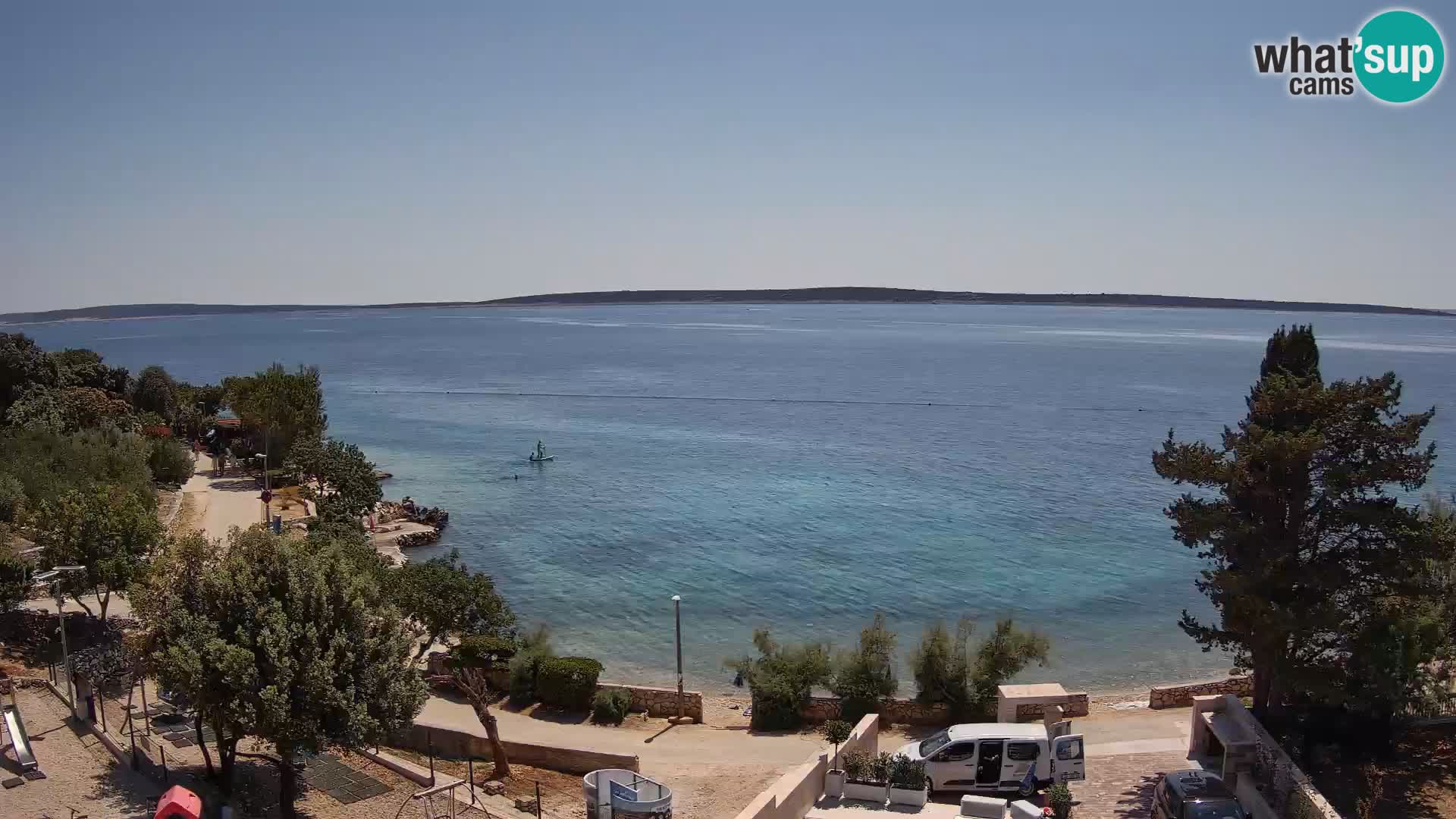 Webcam Plage Male Mandre – Vue en direct depuis l’île de Pag