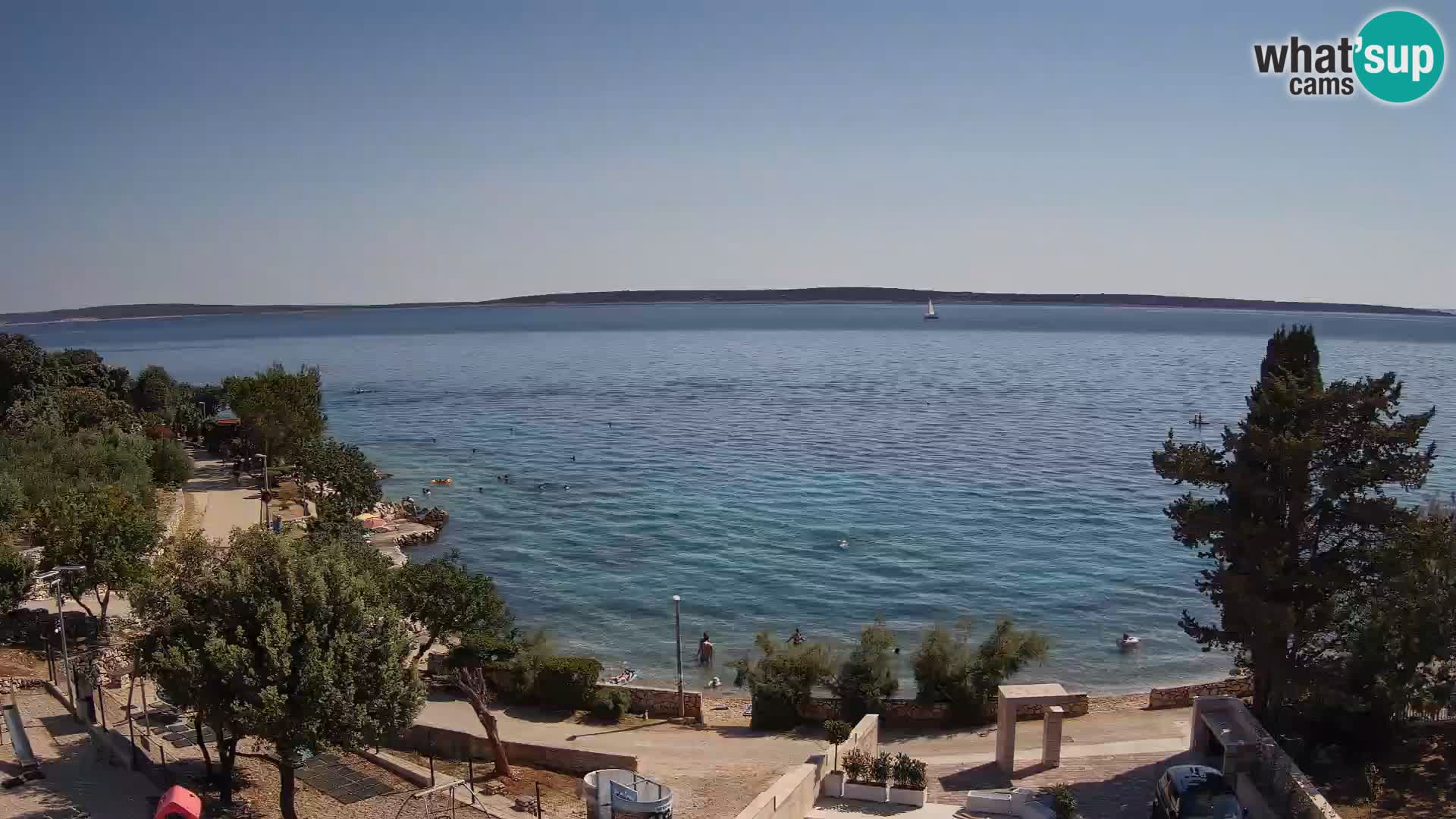 Webcam Plage Male Mandre – Vue en direct depuis l’île de Pag