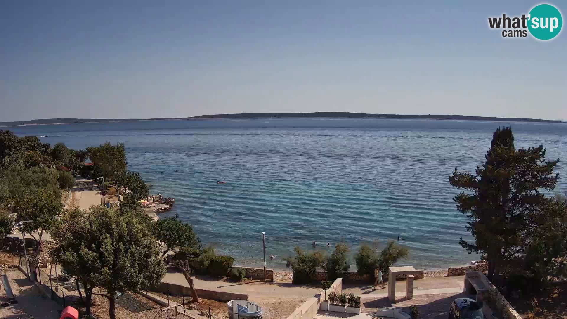 Web kamera Plaža Male Mandre – Pogled uživo s otoka Paga