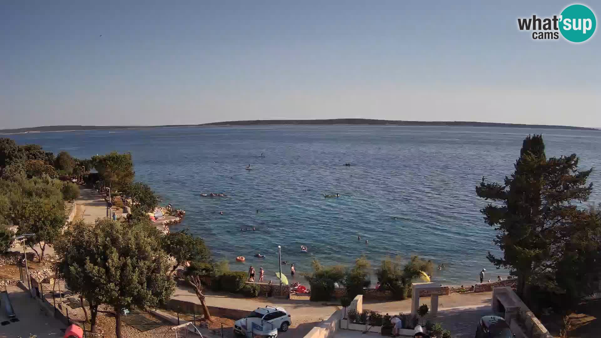 Webcam Plage Male Mandre – Vue en direct depuis l’île de Pag
