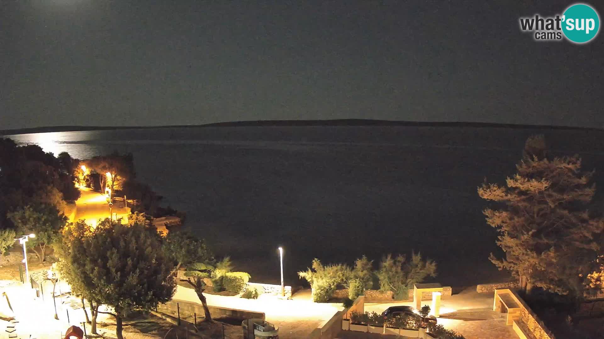 Webcam Plage Male Mandre – Vue en direct depuis l’île de Pag