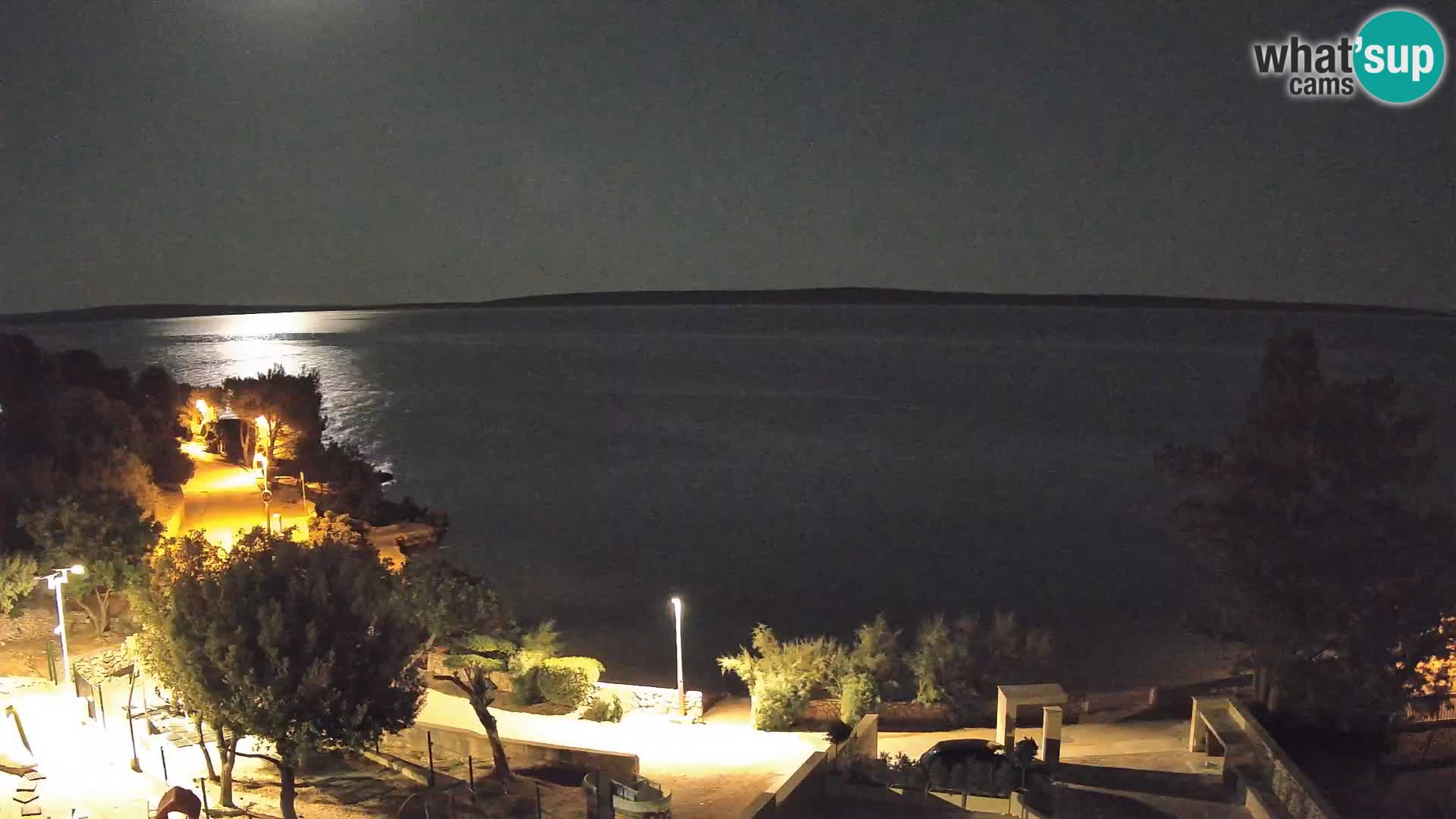 Spletna kamera Plaža Male Mandre – Pogled v živo z otoka Pag