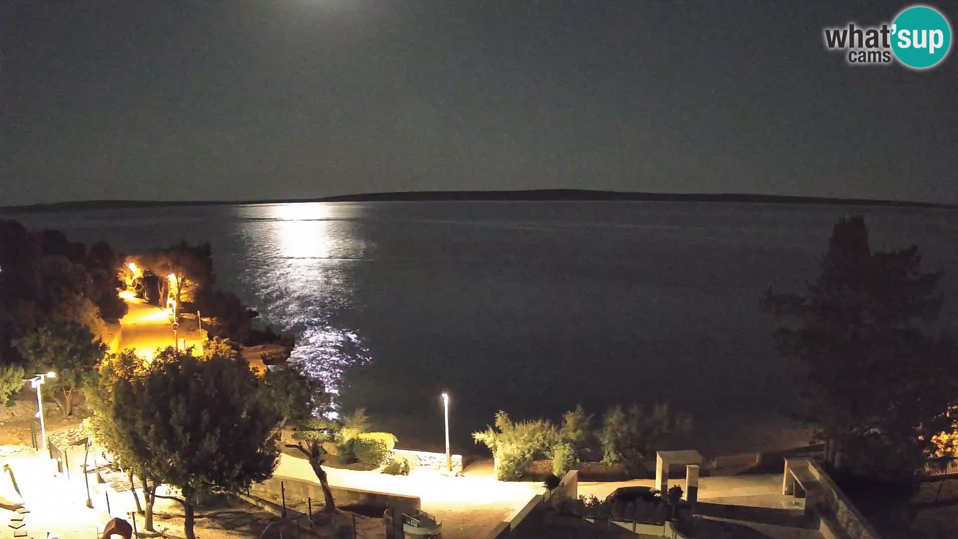 Webcam Plage Male Mandre – Vue en direct depuis l’île de Pag