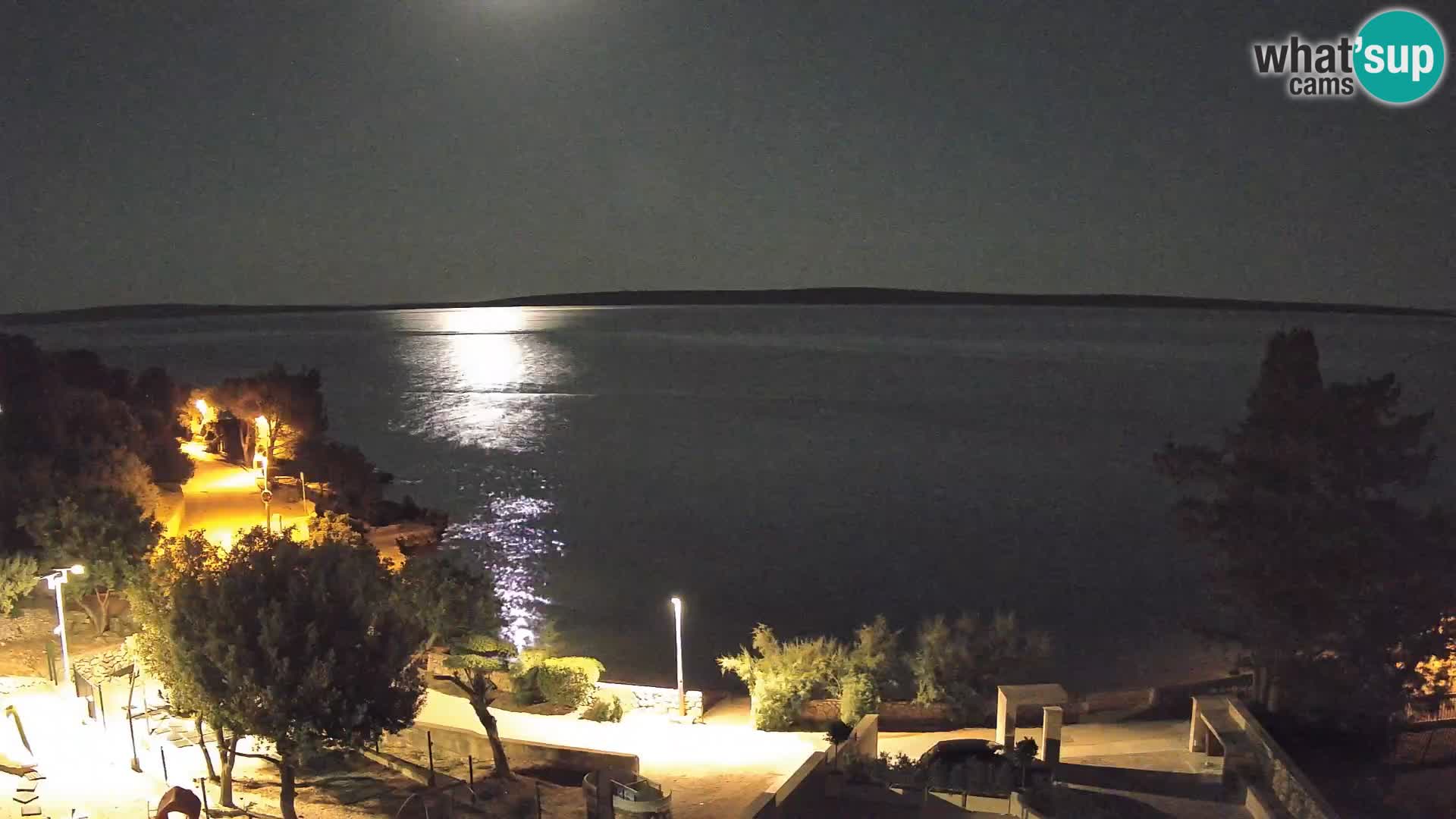 Webcam Plage Male Mandre – Vue en direct depuis l’île de Pag