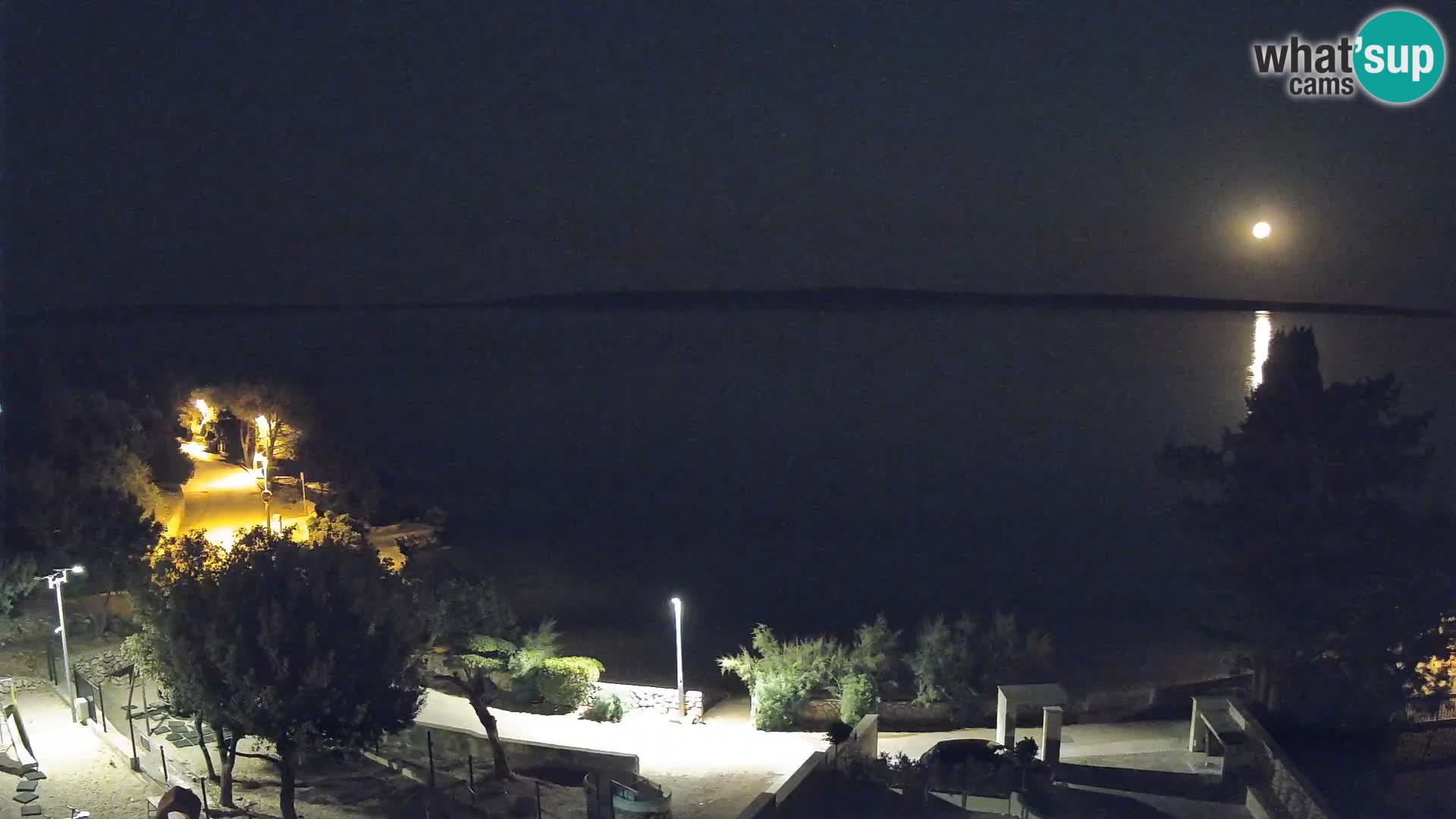 Webcam Plage Male Mandre – Vue en direct depuis l’île de Pag