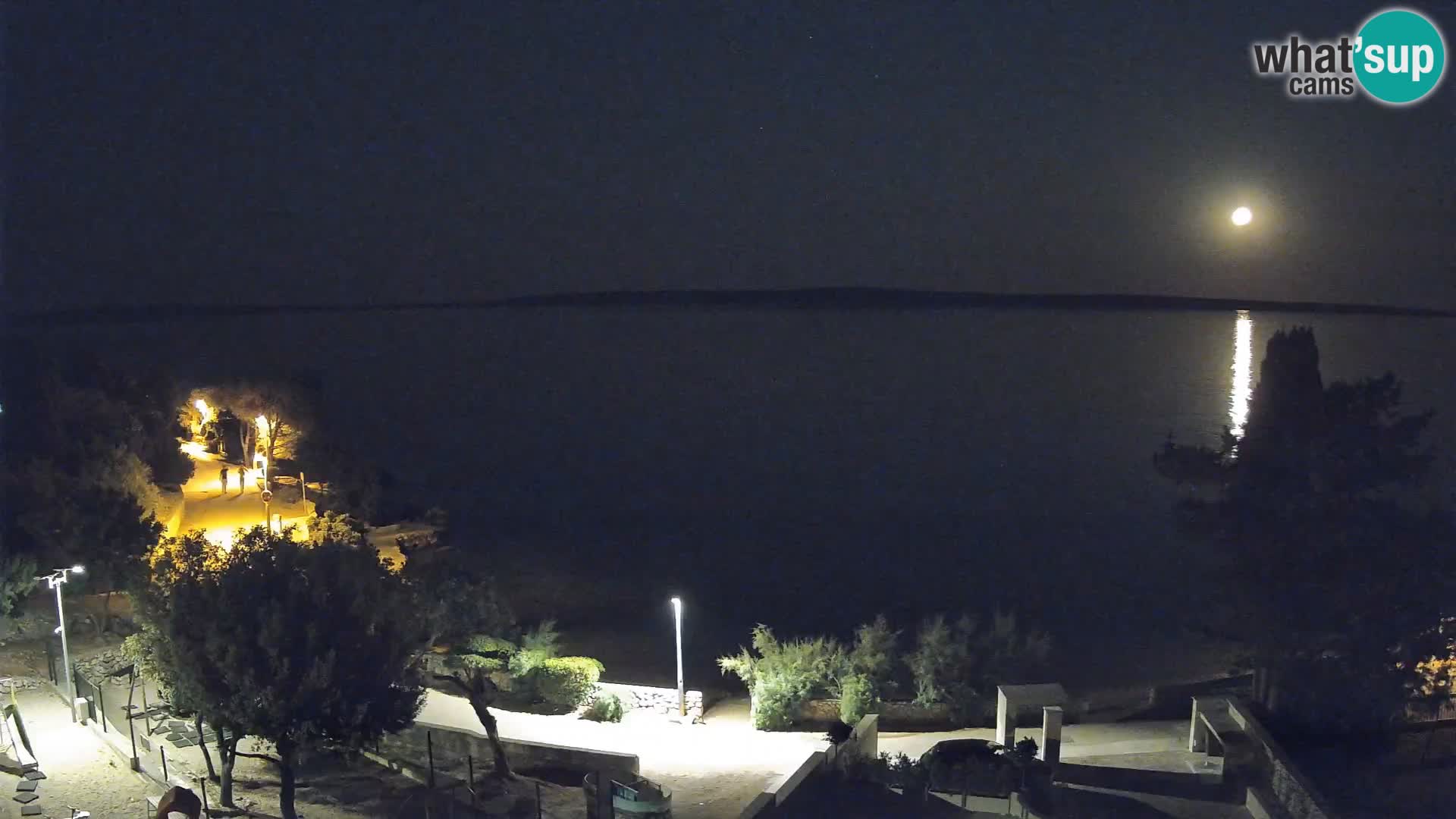 Webcam Plage Male Mandre – Vue en direct depuis l’île de Pag