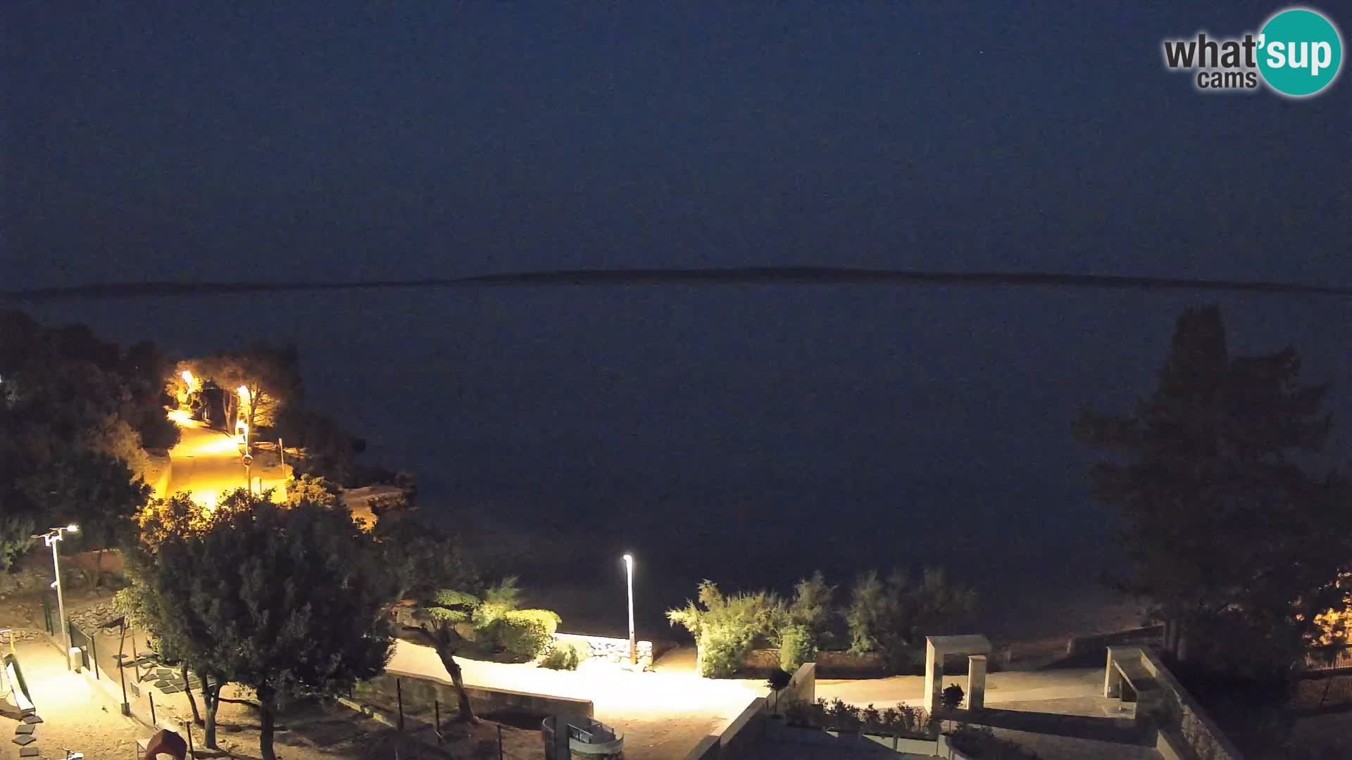 Web kamera Plaža Male Mandre – Pogled uživo s otoka Paga