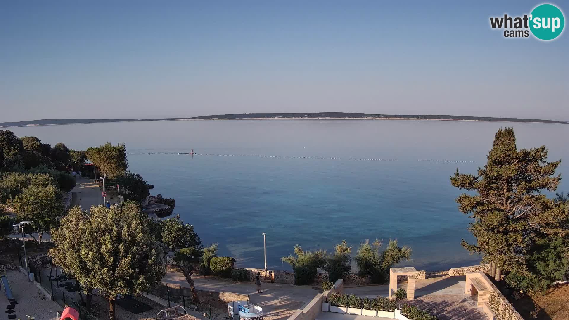 Web kamera Plaža Male Mandre – Pogled uživo s otoka Paga