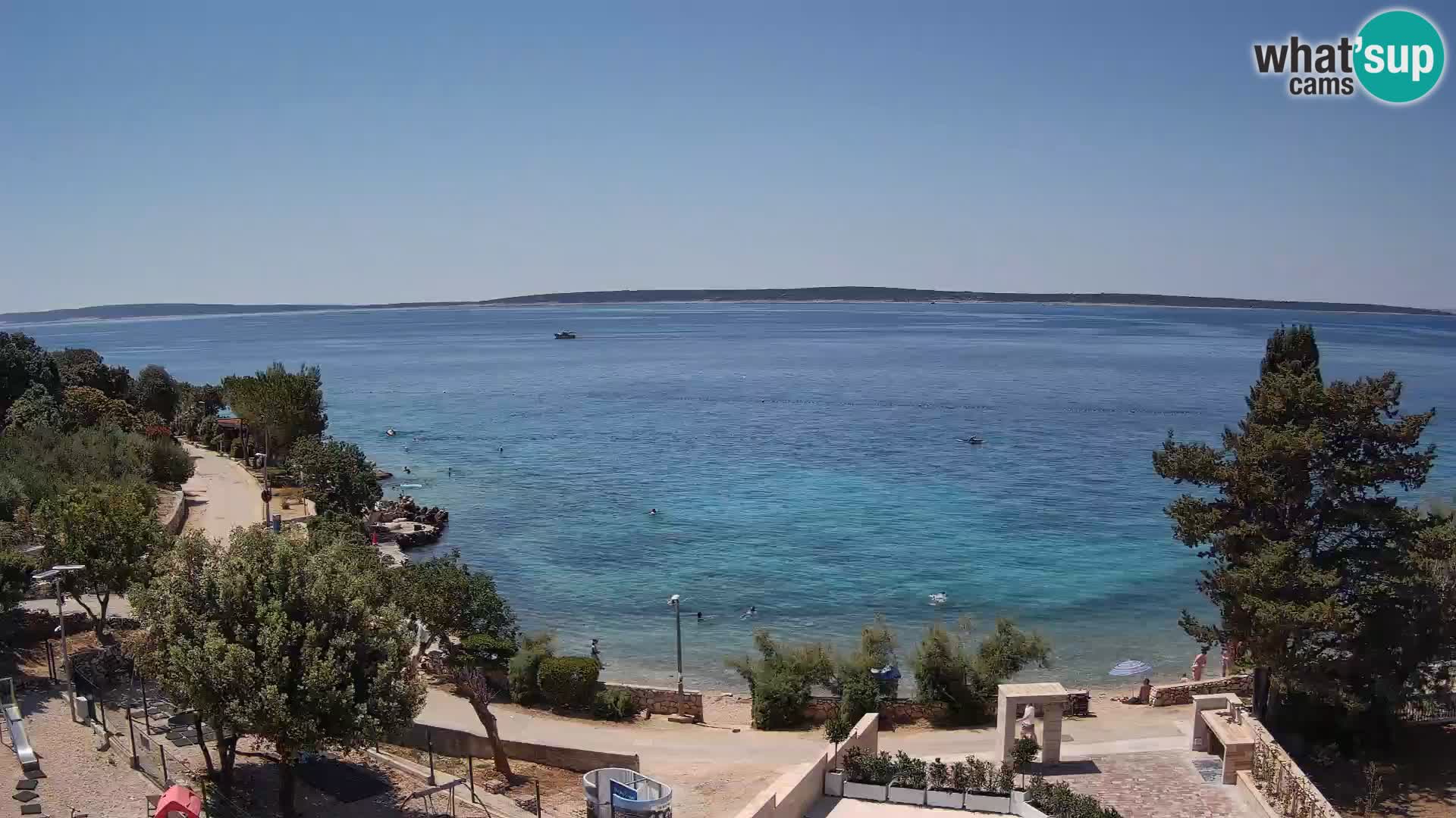 Webcam Strand Male Mandre – Liveblick von der Insel Pag