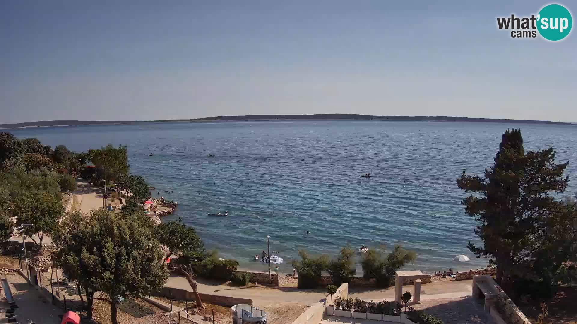 Webcam Plaža Male Mandre – Diretta dalla spiaggia sull’isola di Pag