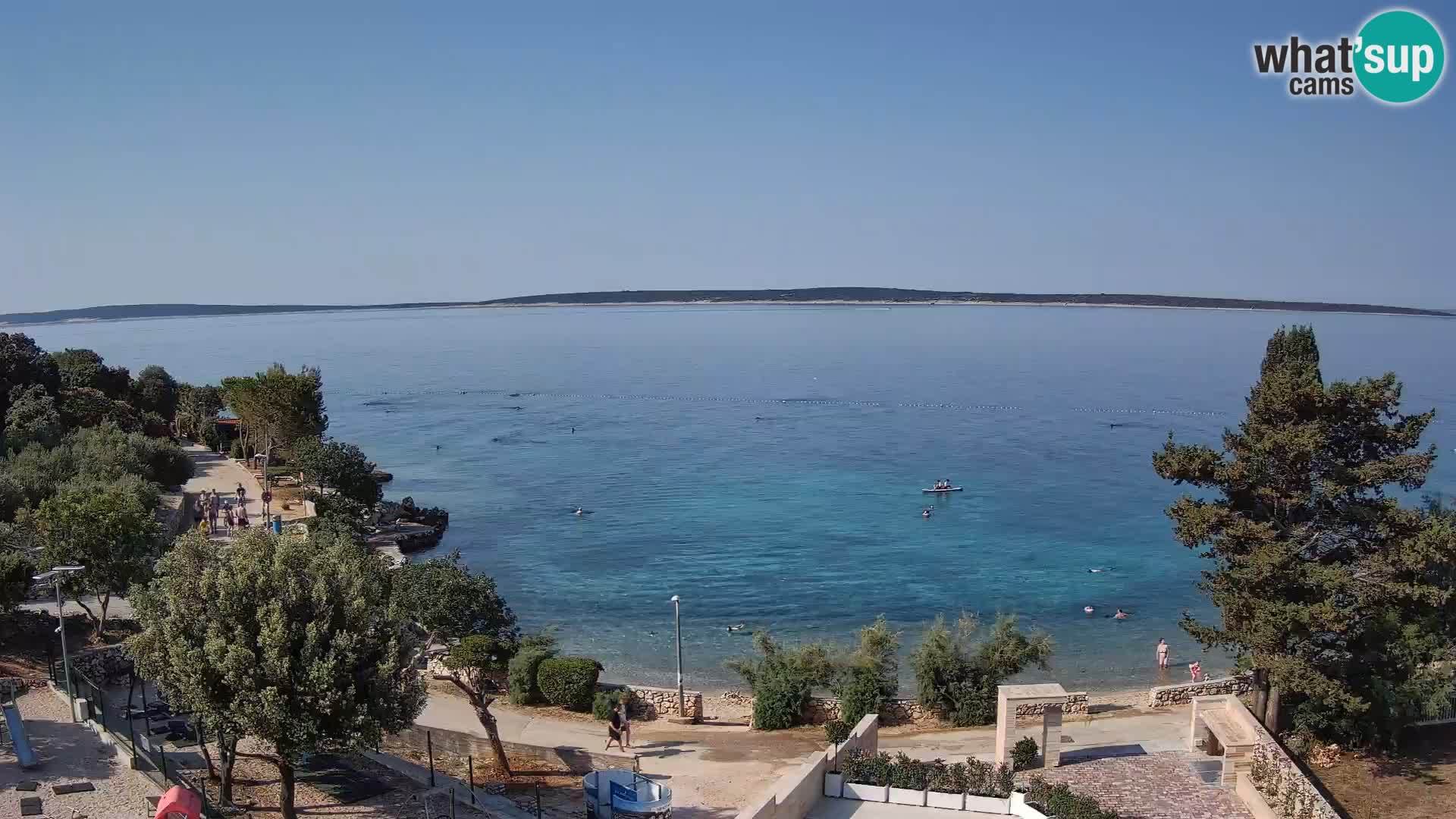 Webcam Plage Male Mandre – Vue en direct depuis l’île de Pag