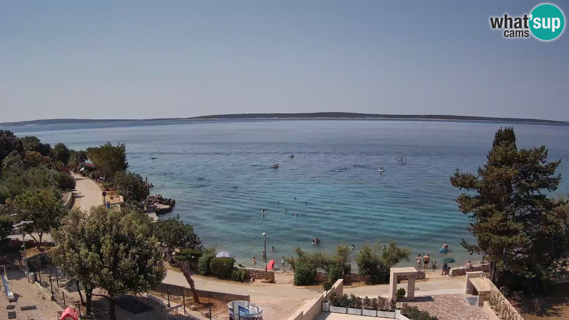 Web kamera Plaža Male Mandre – Pogled uživo s otoka Paga