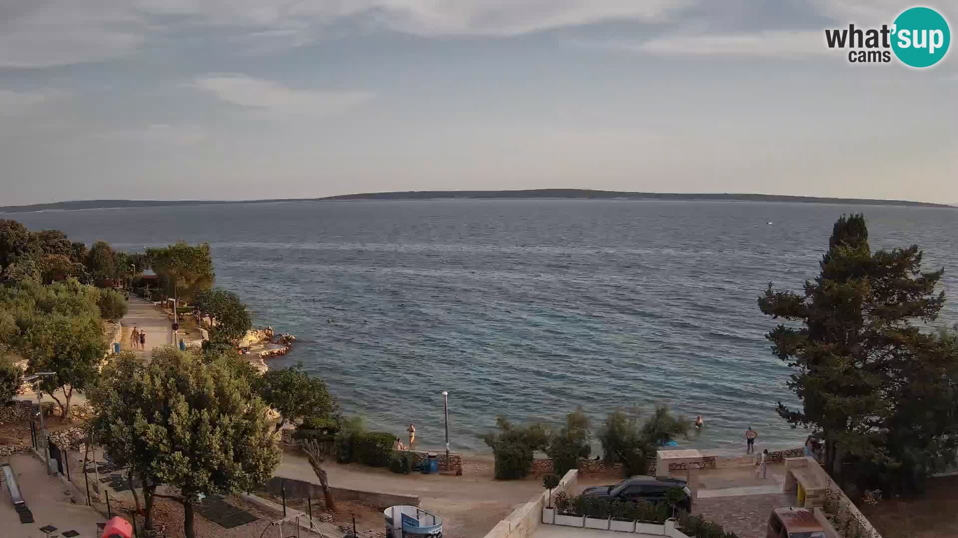 Spletna kamera Plaža Male Mandre – Pogled v živo z otoka Pag