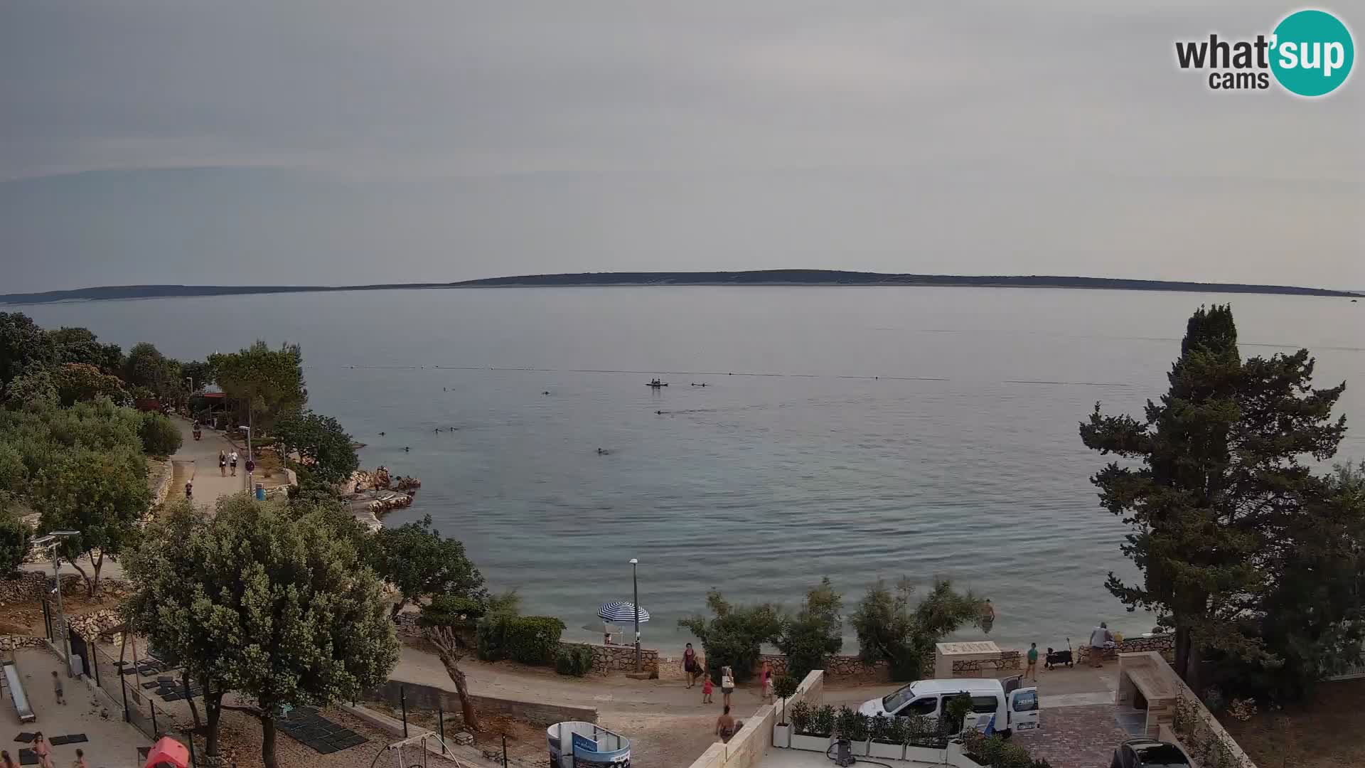 Spletna kamera Plaža Male Mandre – Pogled v živo z otoka Pag