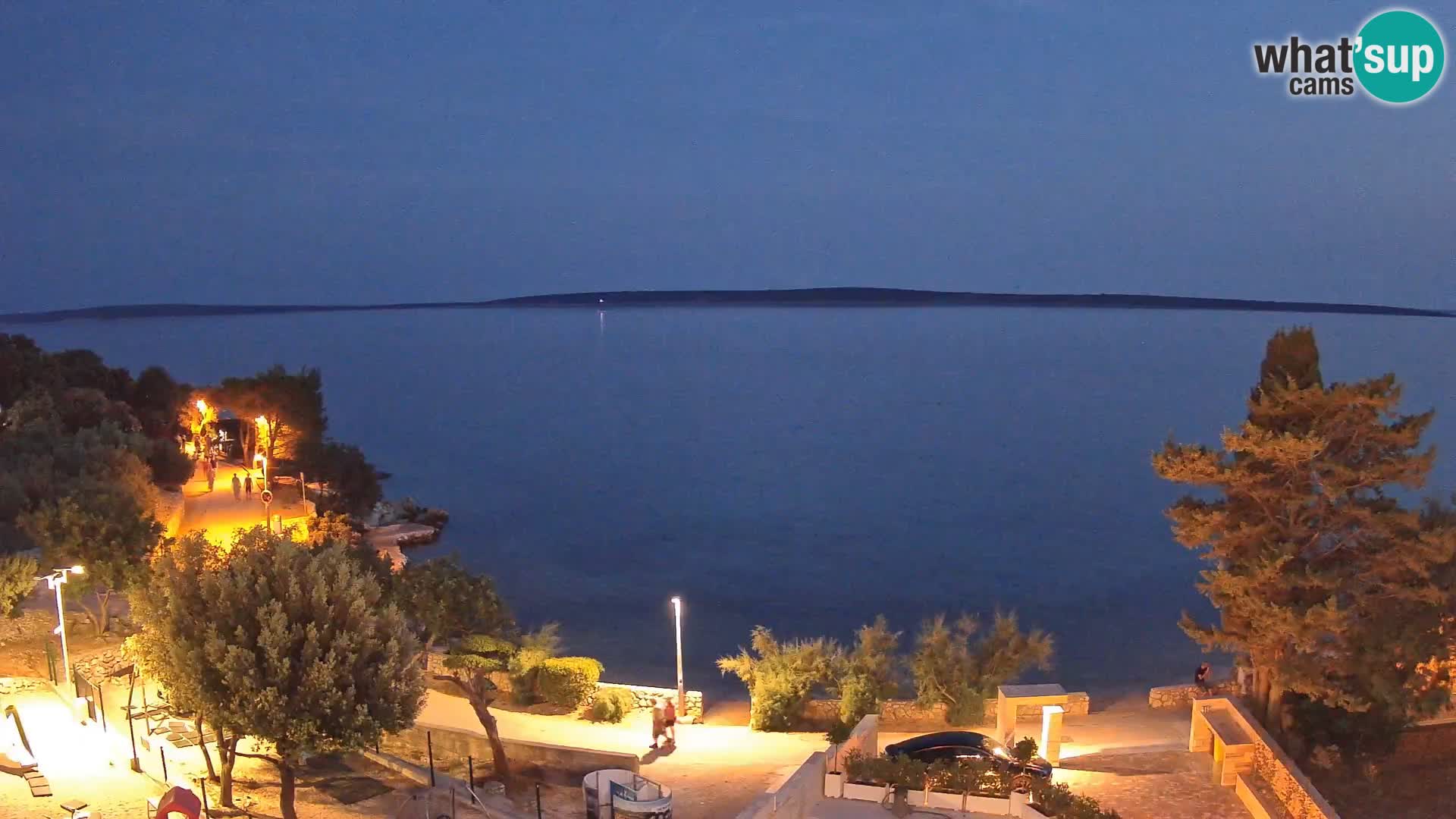 Web kamera Plaža Male Mandre – Pogled uživo s otoka Paga