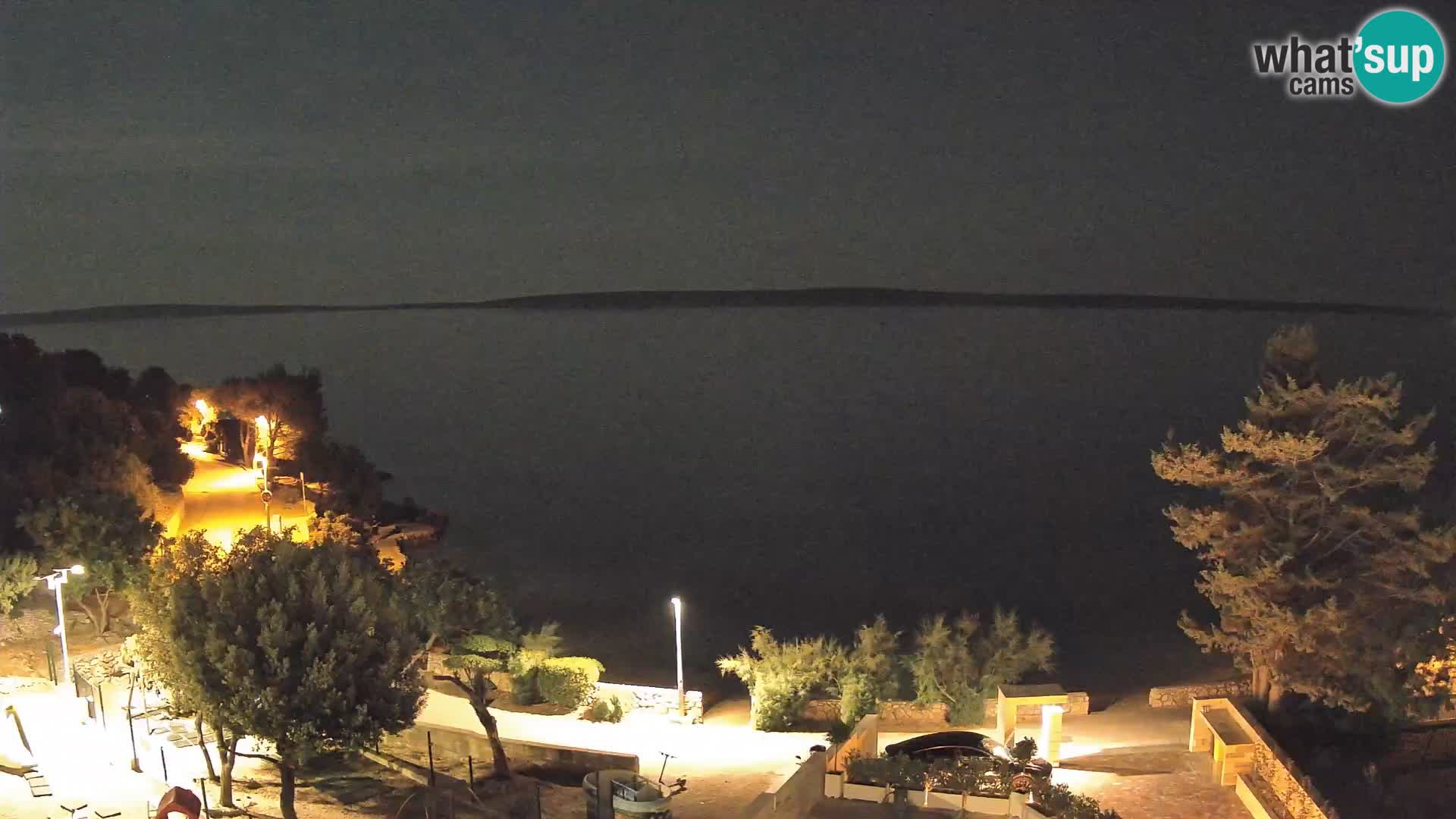 Web kamera Plaža Male Mandre – Pogled uživo s otoka Paga