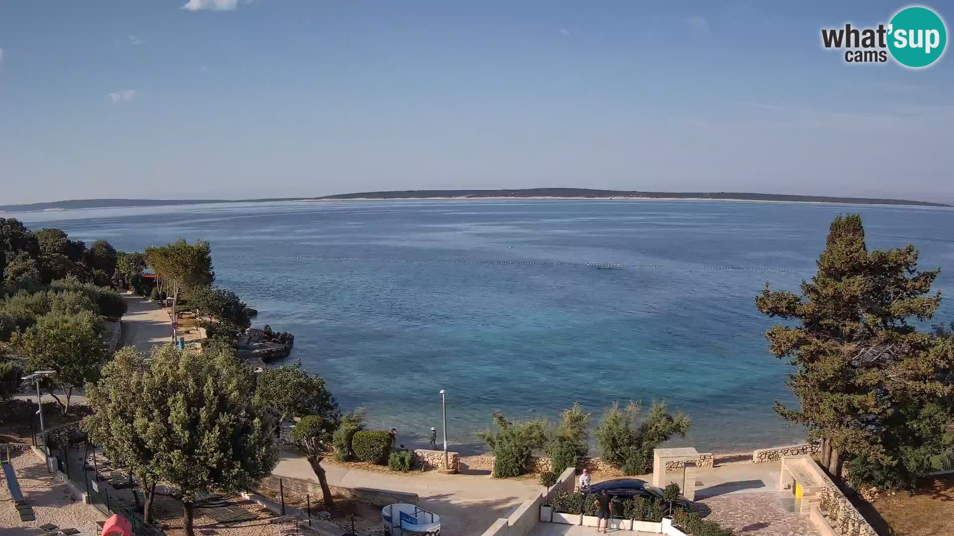 Web kamera Plaža Male Mandre – Pogled uživo s otoka Paga
