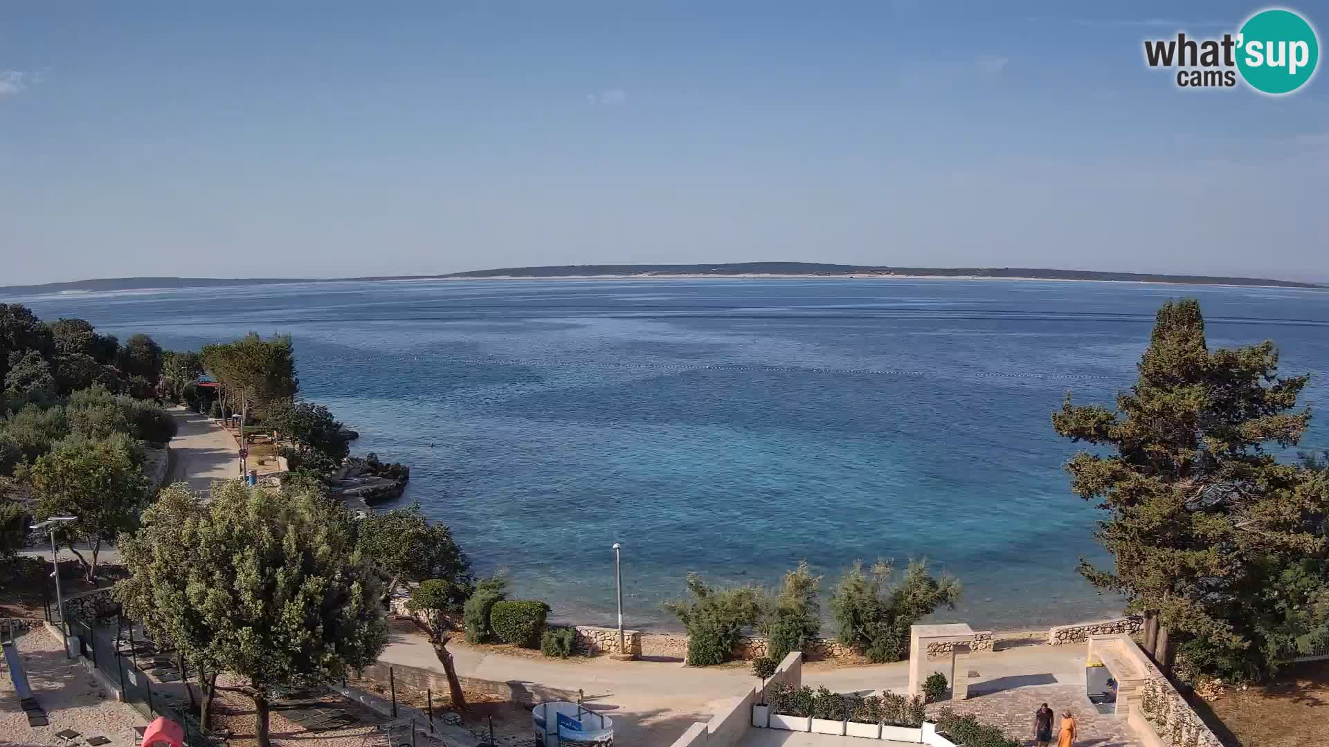 Web kamera Plaža Male Mandre – Pogled uživo s otoka Paga