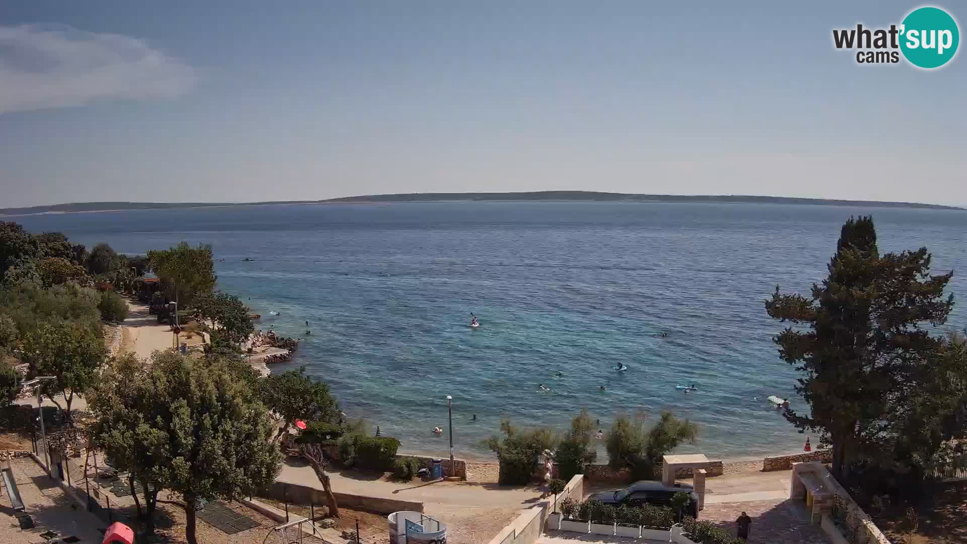 Web kamera Plaža Male Mandre – Pogled uživo s otoka Paga