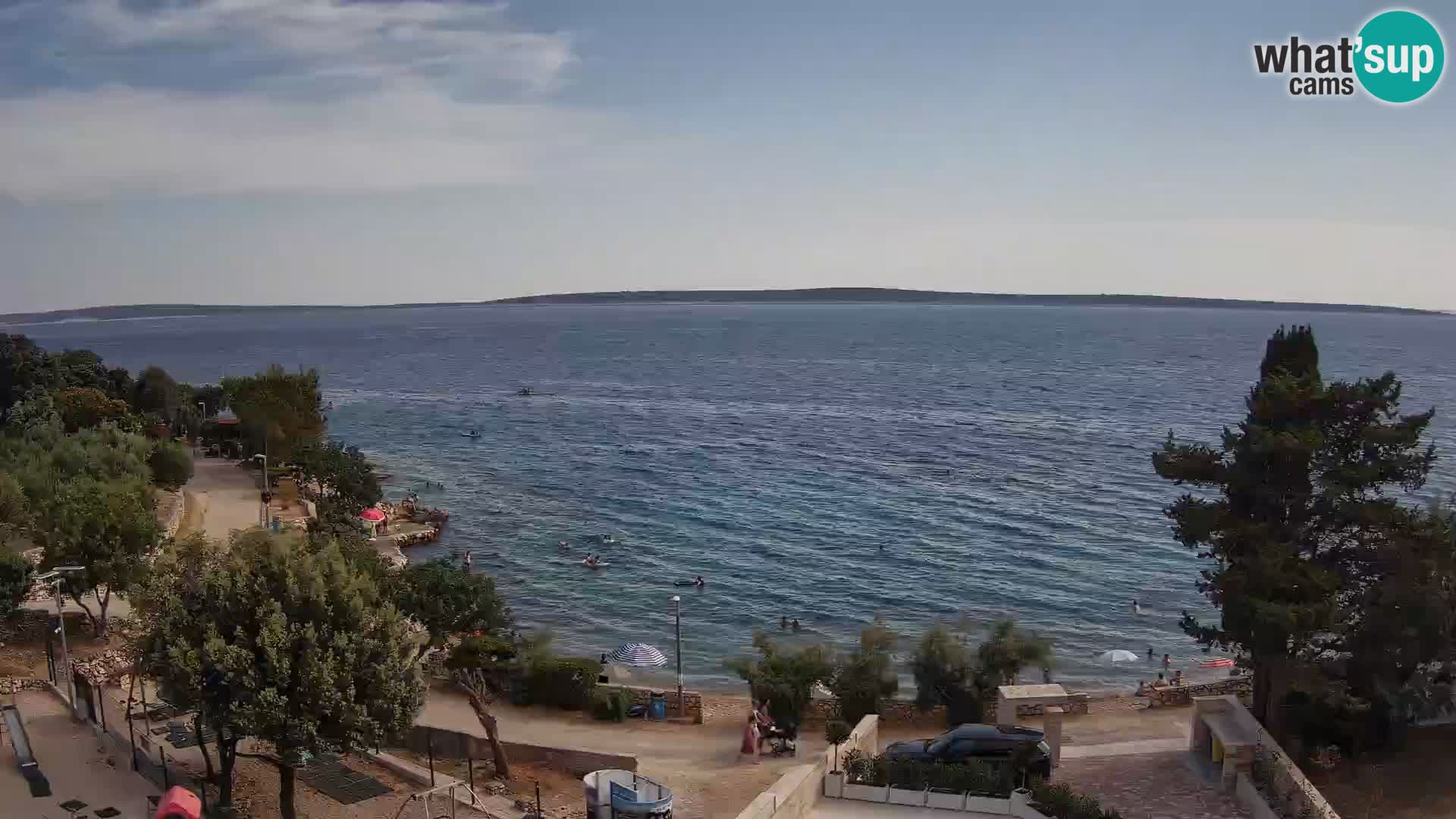 Web kamera Plaža Male Mandre – Pogled uživo s otoka Paga