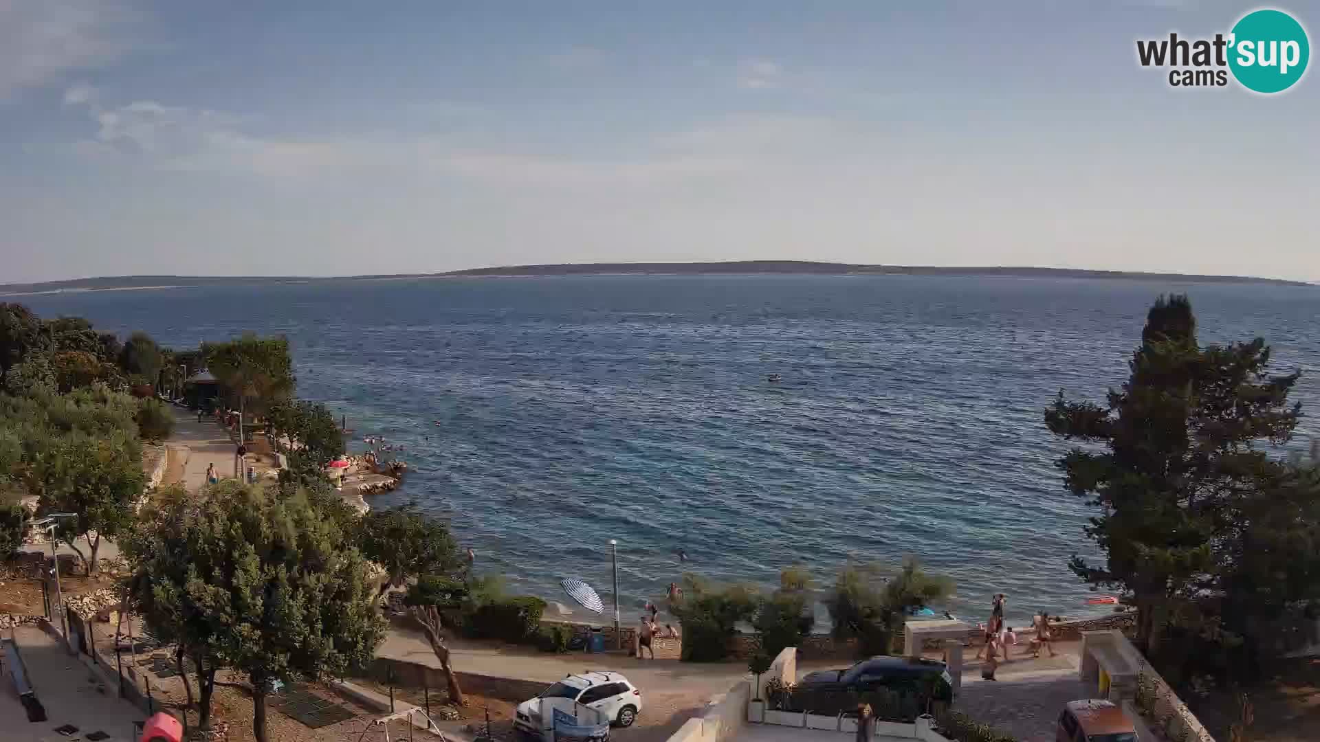 Web kamera Plaža Male Mandre – Pogled uživo s otoka Paga