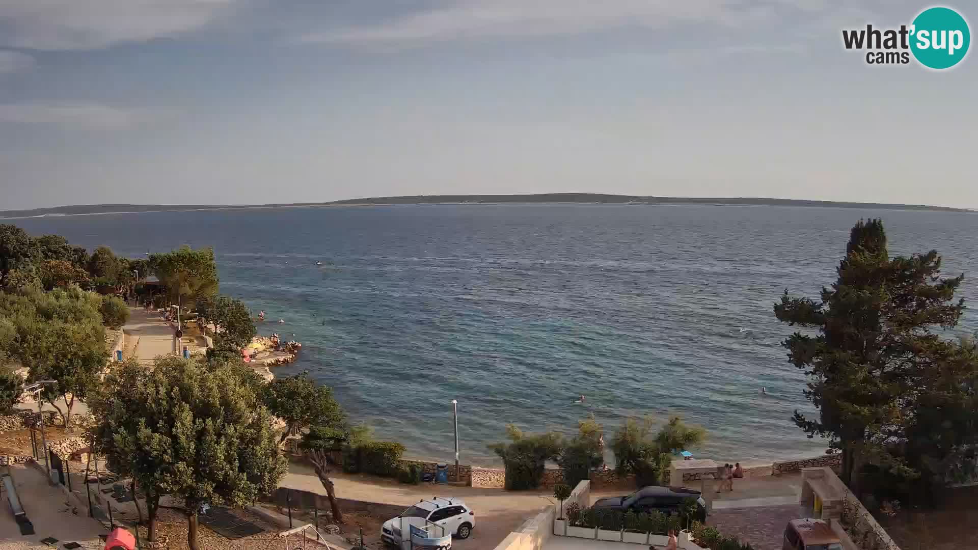 Web kamera Plaža Male Mandre – Pogled uživo s otoka Paga