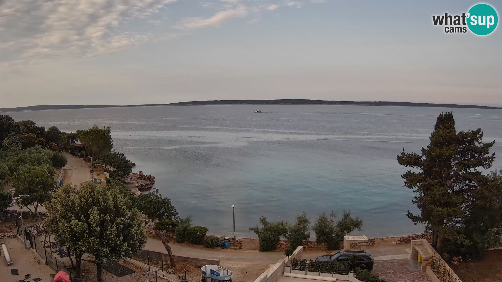 Webcam Plage Male Mandre – Vue en direct depuis l’île de Pag