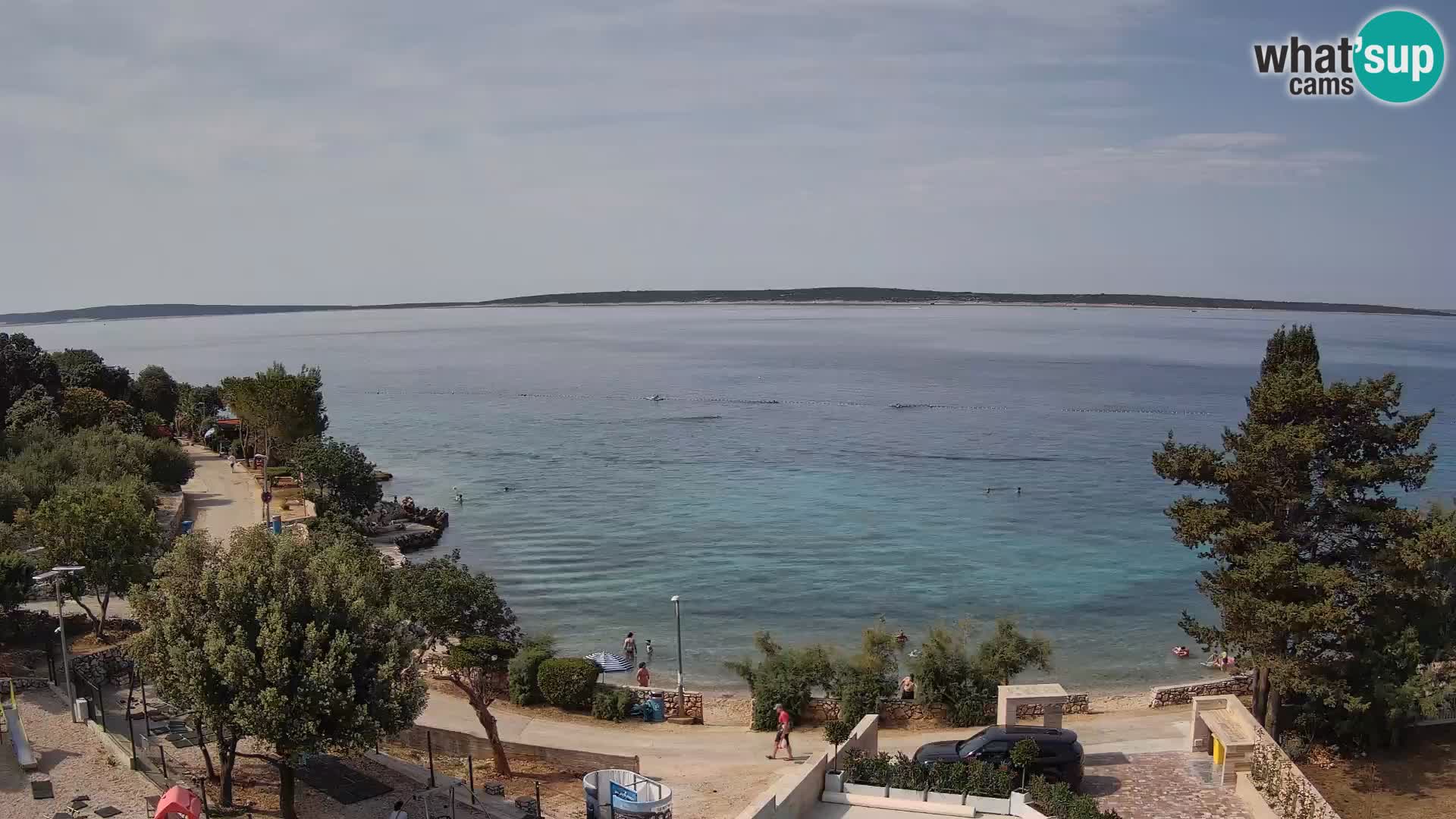 Web kamera Plaža Male Mandre – Pogled uživo s otoka Paga