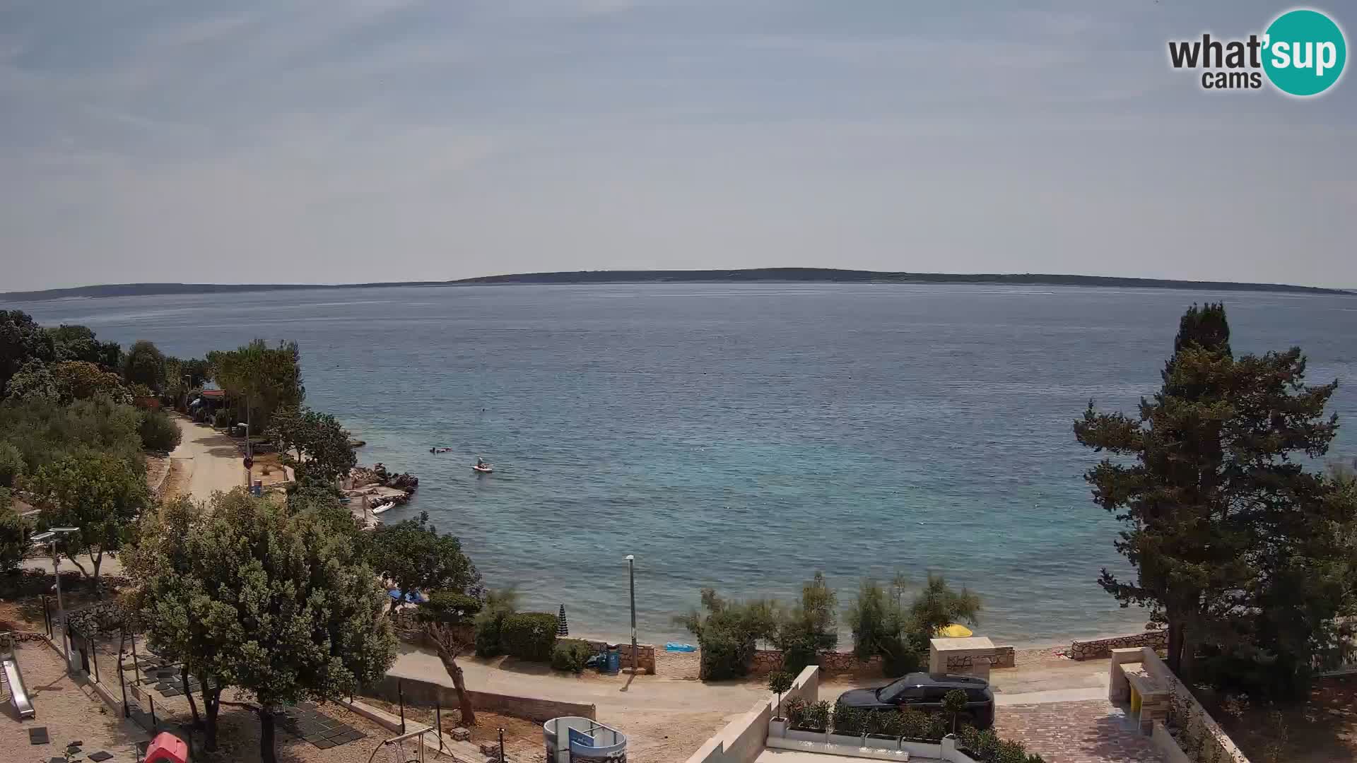 Web kamera Plaža Male Mandre – Pogled uživo s otoka Paga