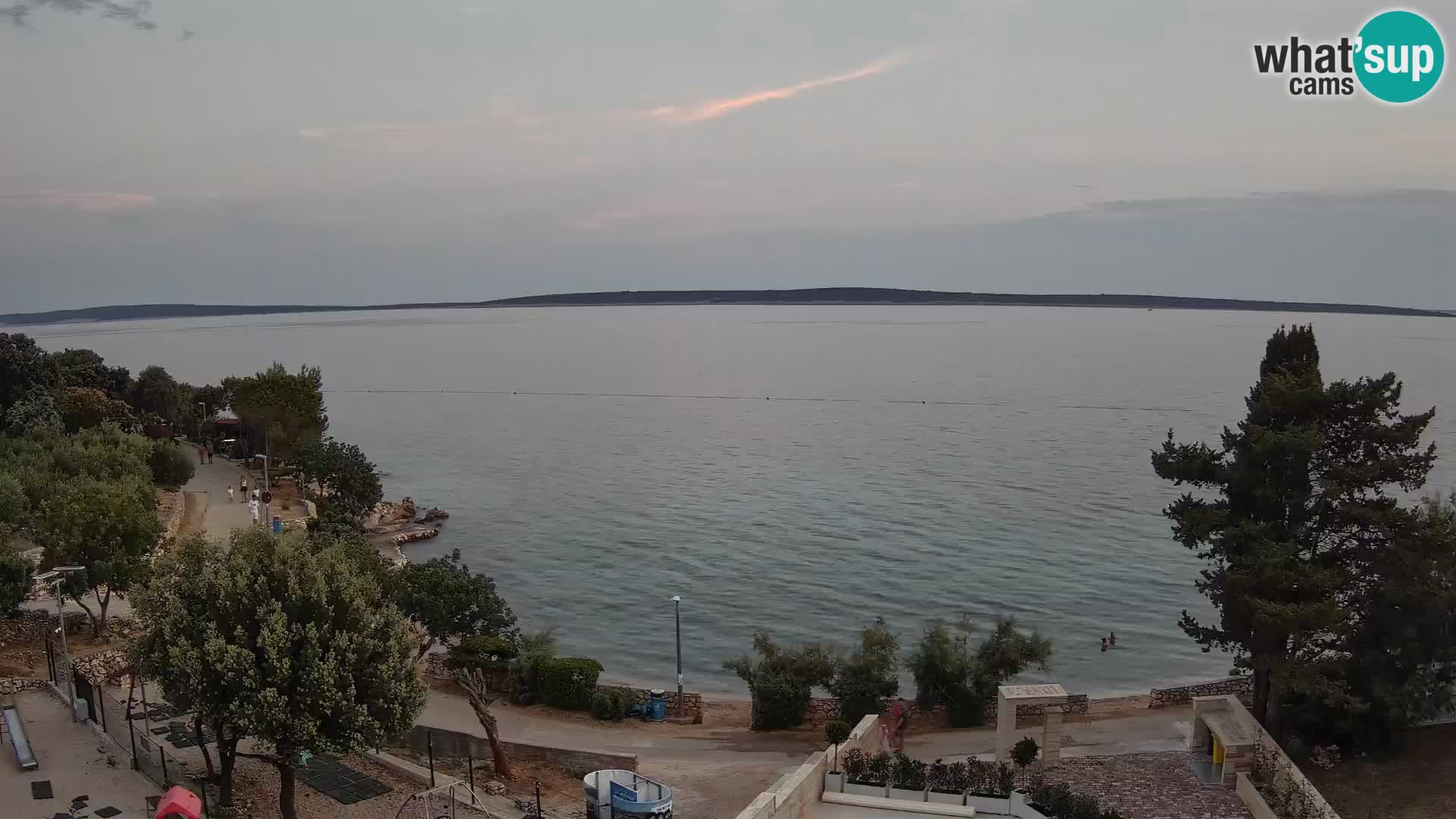 Webcam Plage Male Mandre – Vue en direct depuis l’île de Pag