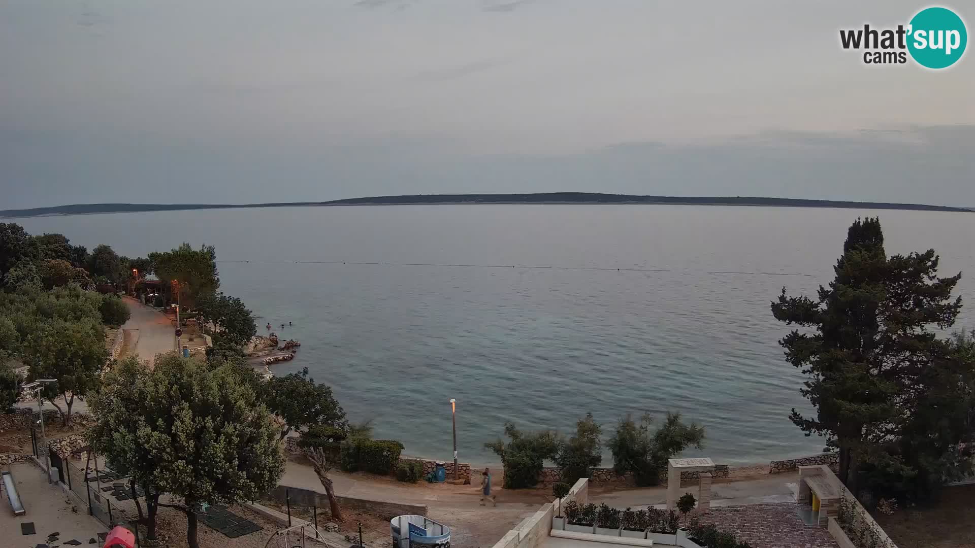 Web kamera Plaža Male Mandre – Pogled uživo s otoka Paga
