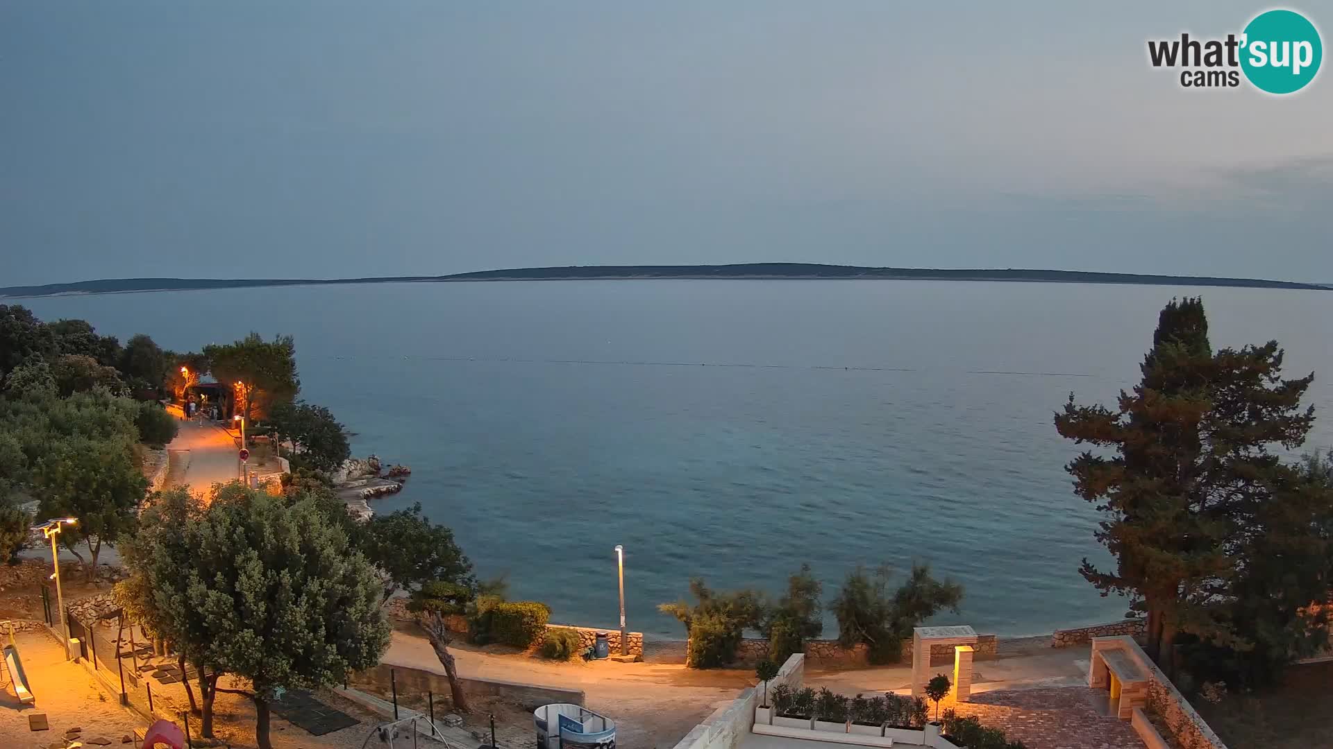 Webcam Plage Male Mandre – Vue en direct depuis l’île de Pag