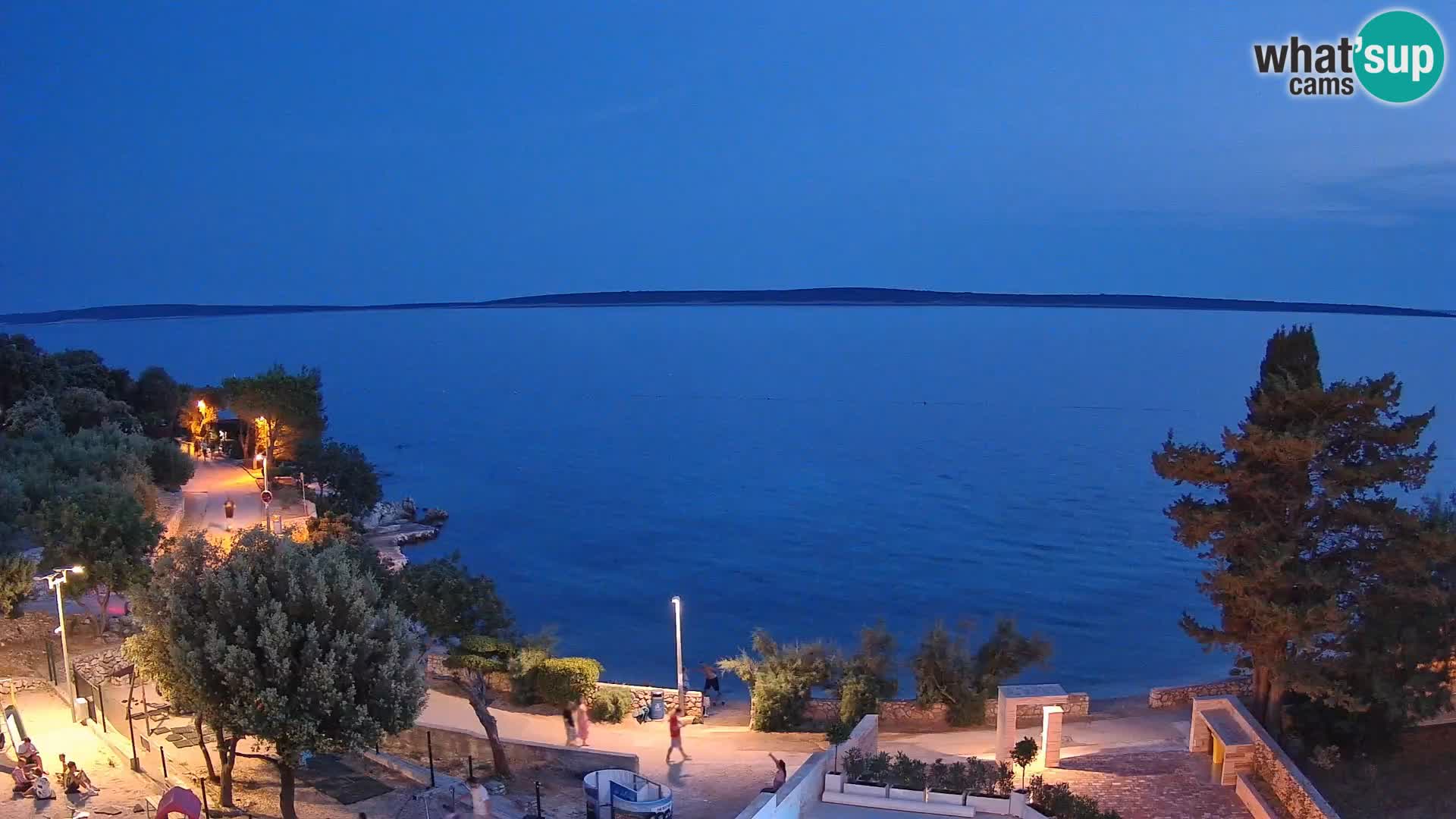 Spletna kamera Plaža Male Mandre – Pogled v živo z otoka Pag