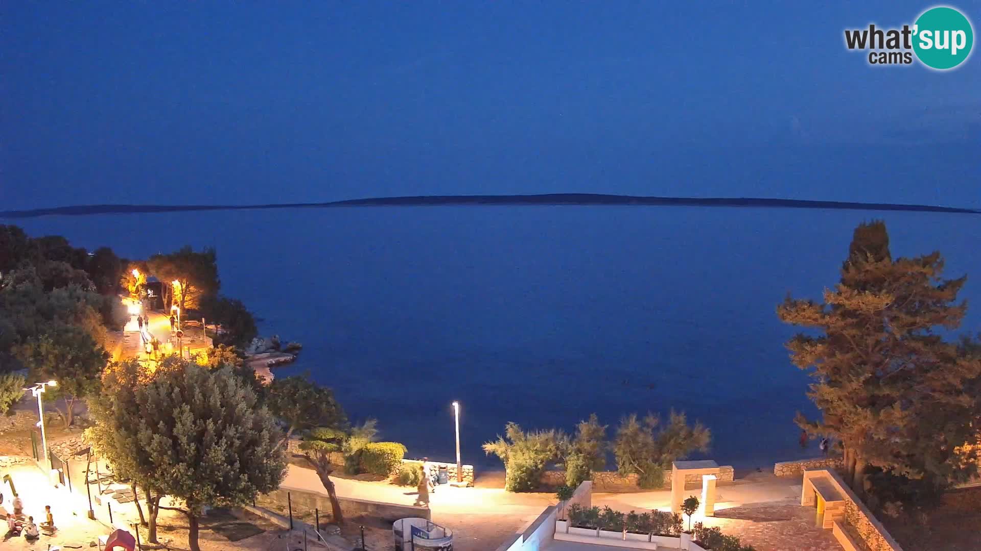 Spletna kamera Plaža Male Mandre – Pogled v živo z otoka Pag