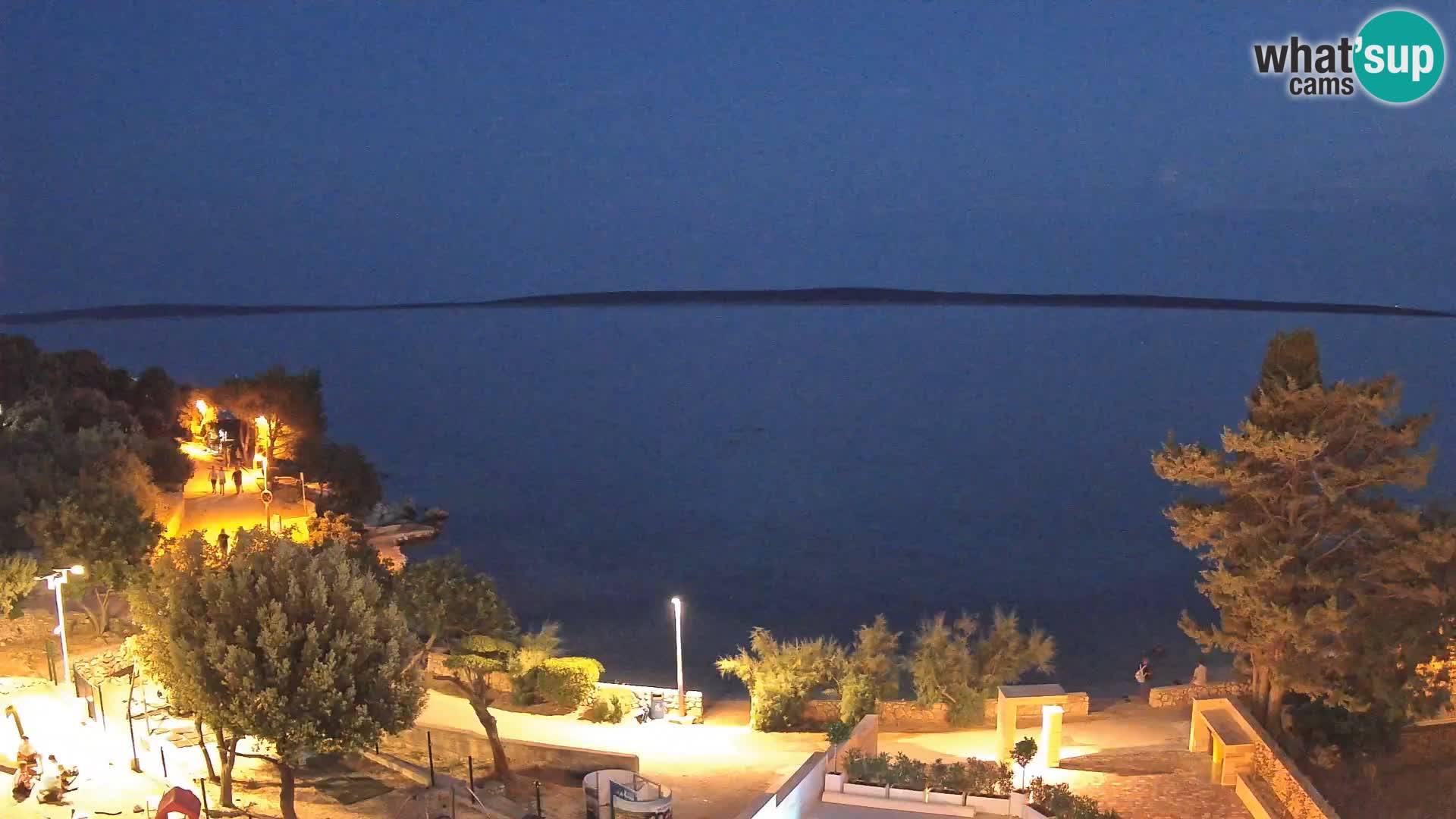 Spletna kamera Plaža Male Mandre – Pogled v živo z otoka Pag