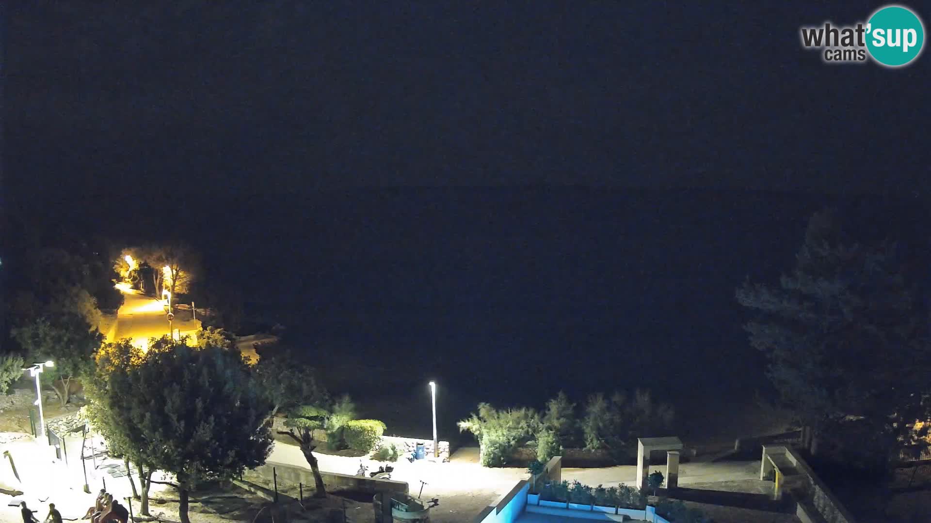 Spletna kamera Plaža Male Mandre – Pogled v živo z otoka Pag