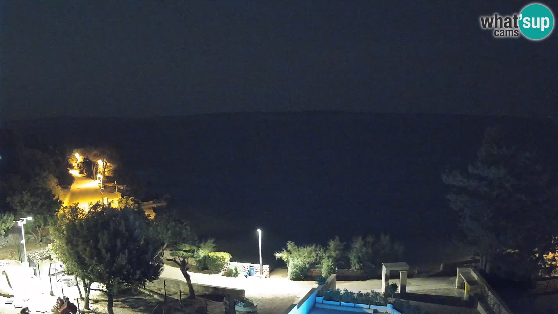 Spletna kamera Plaža Male Mandre – Pogled v živo z otoka Pag