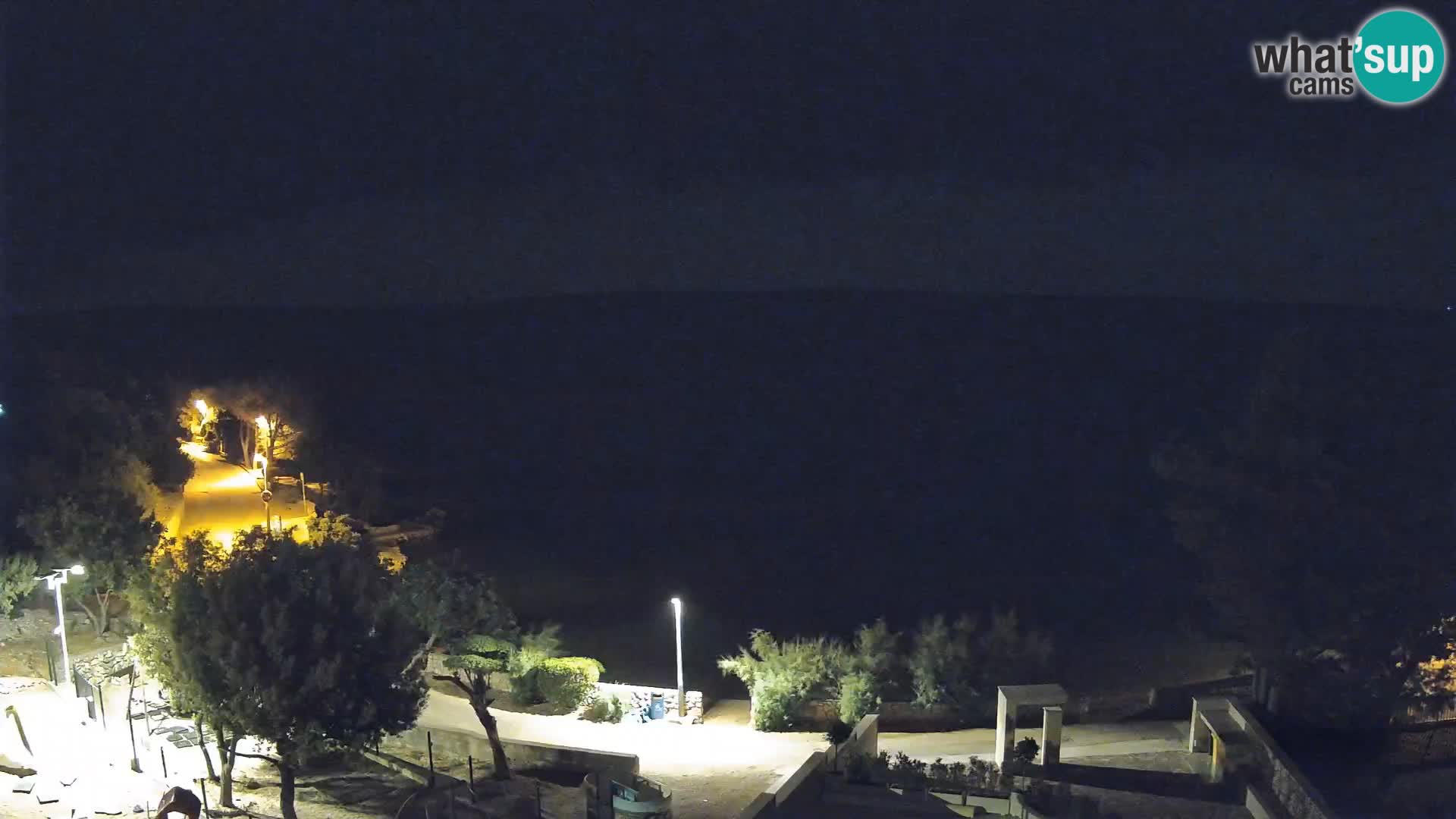 Webcam Plage Male Mandre – Vue en direct depuis l’île de Pag