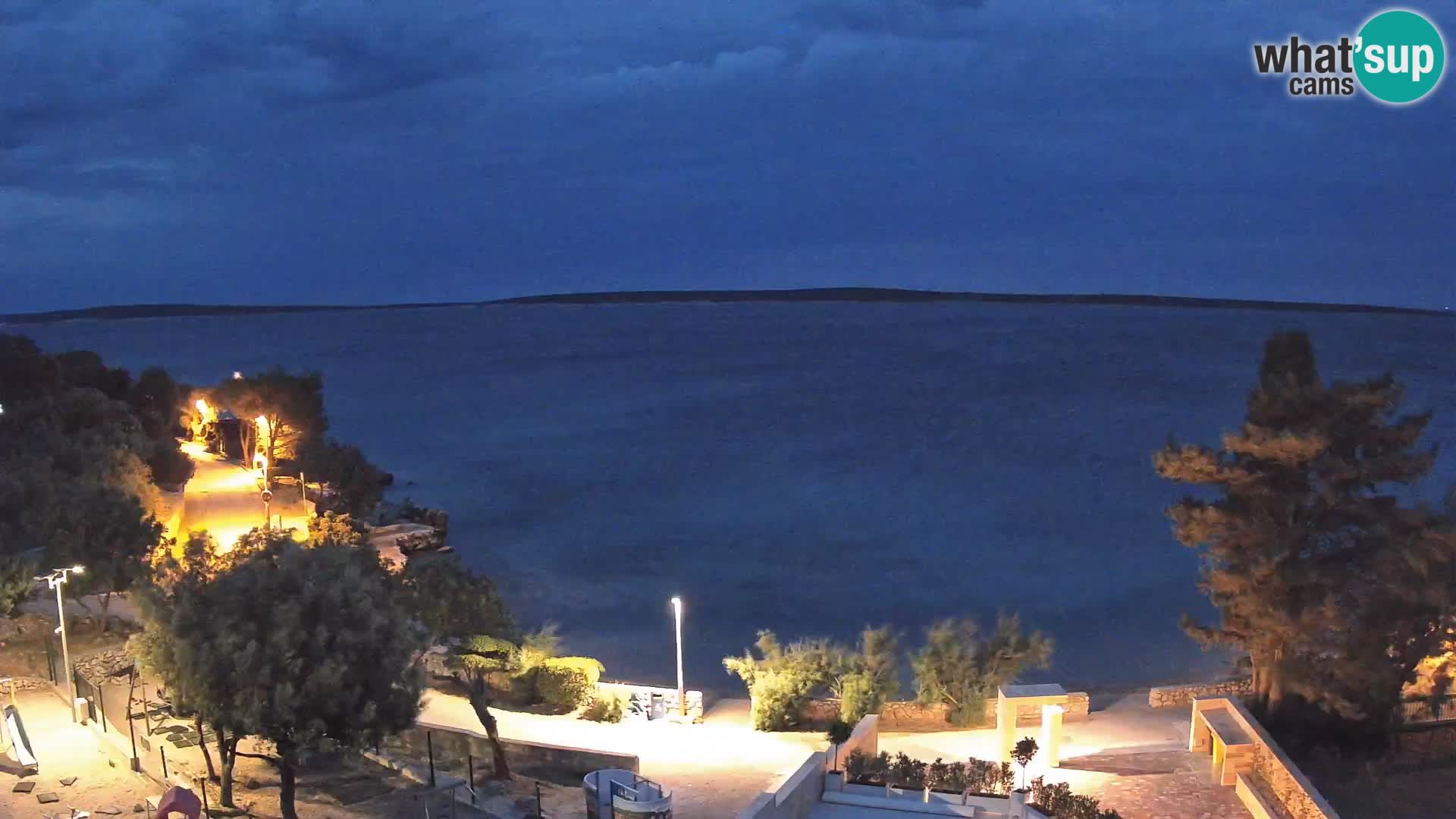 Web kamera Plaža Male Mandre – Pogled uživo s otoka Paga