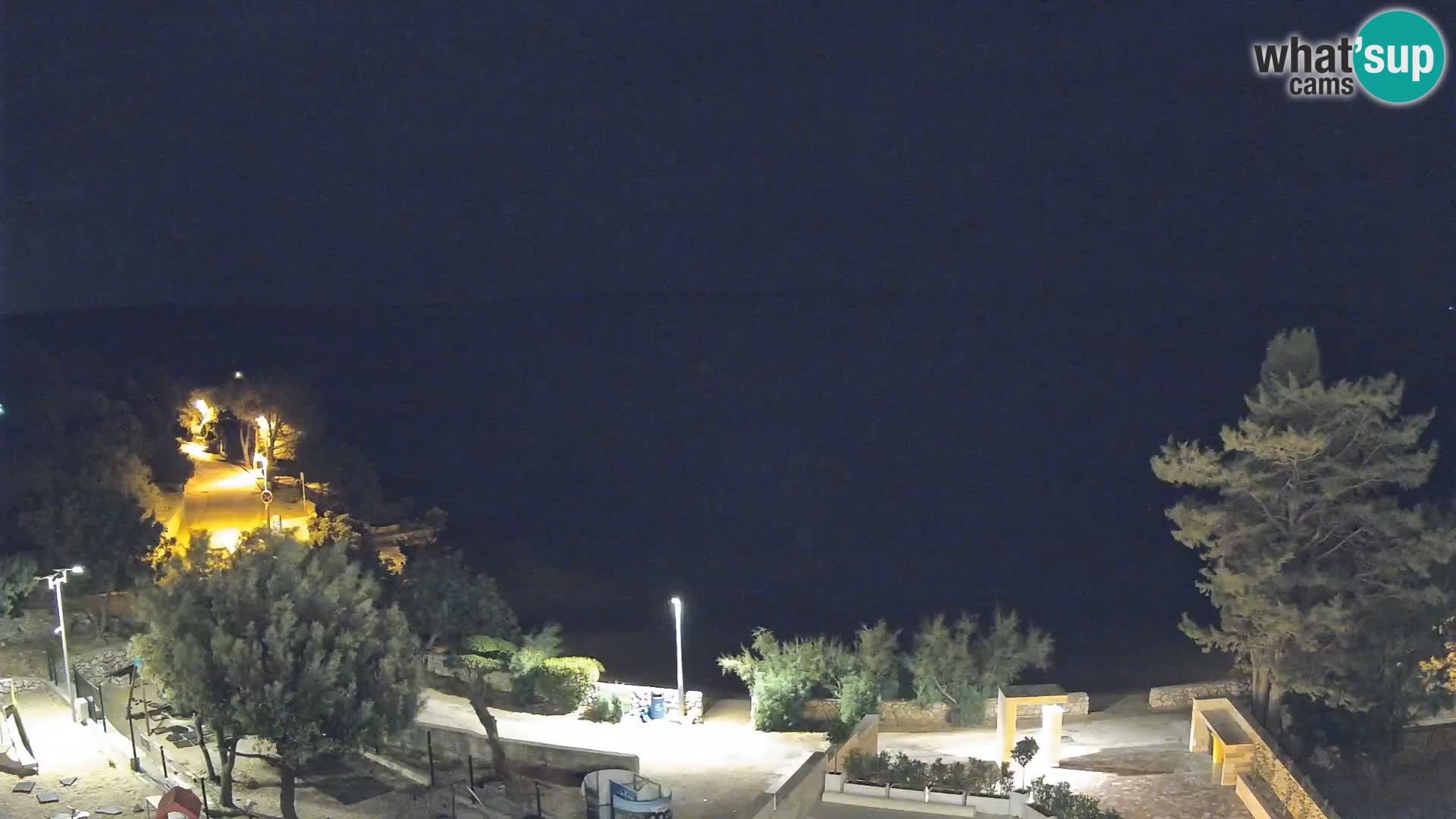 Spletna kamera Plaža Male Mandre – Pogled v živo z otoka Pag