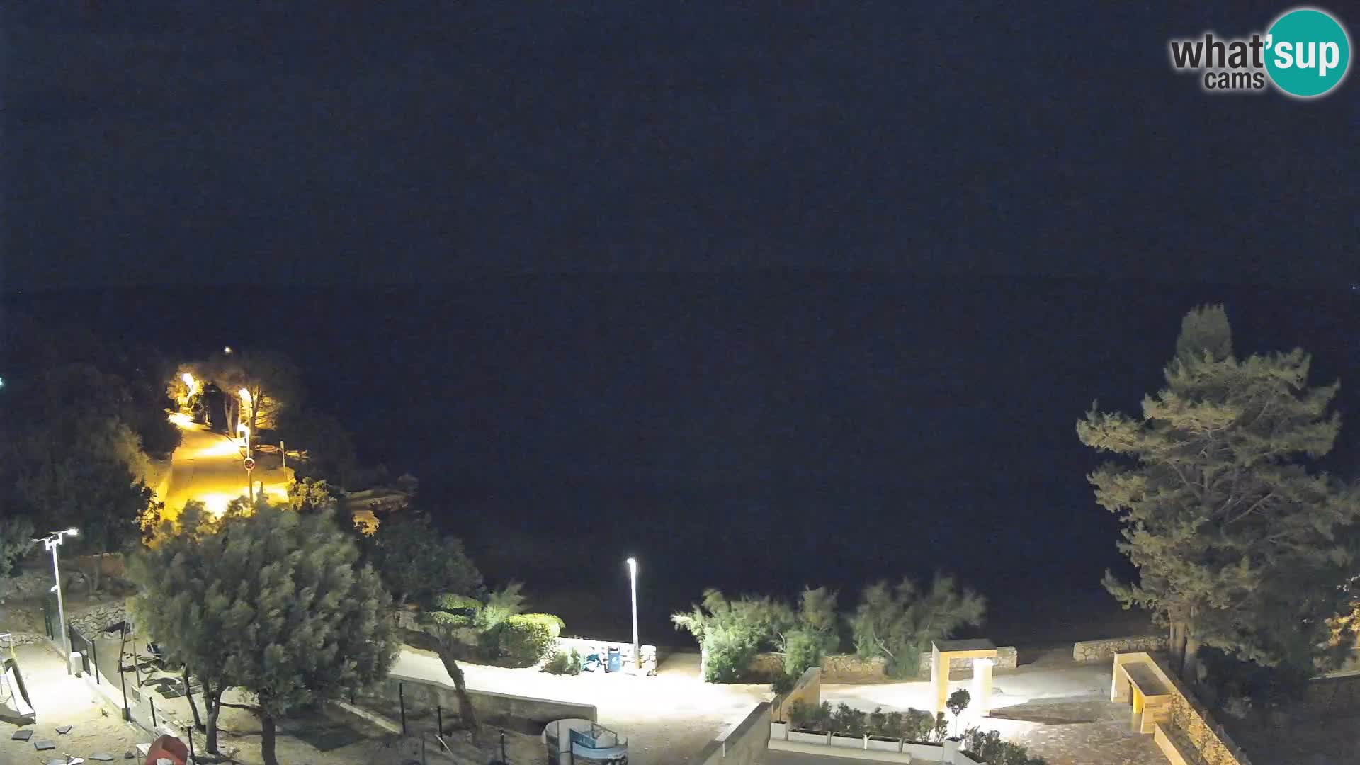 Spletna kamera Plaža Male Mandre – Pogled v živo z otoka Pag