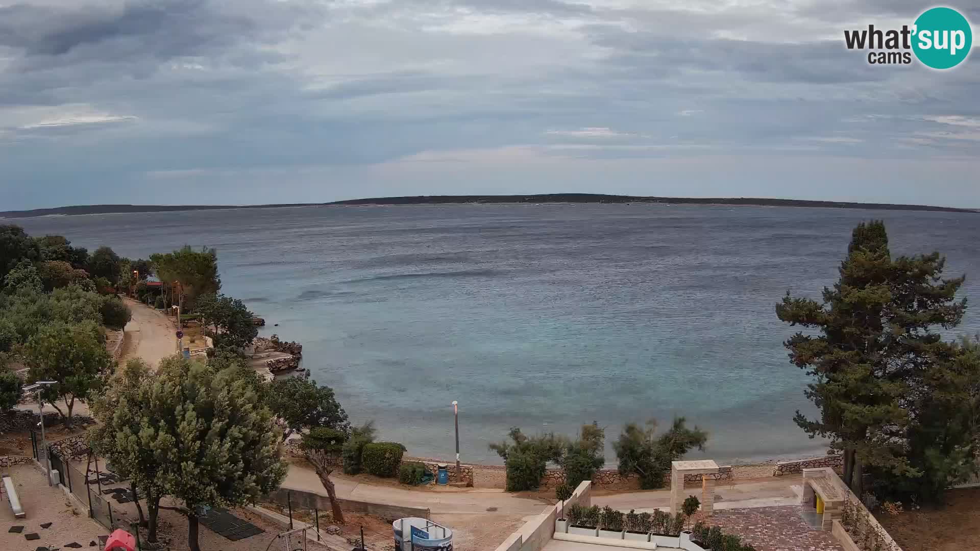 Webcam Plage Male Mandre – Vue en direct depuis l’île de Pag