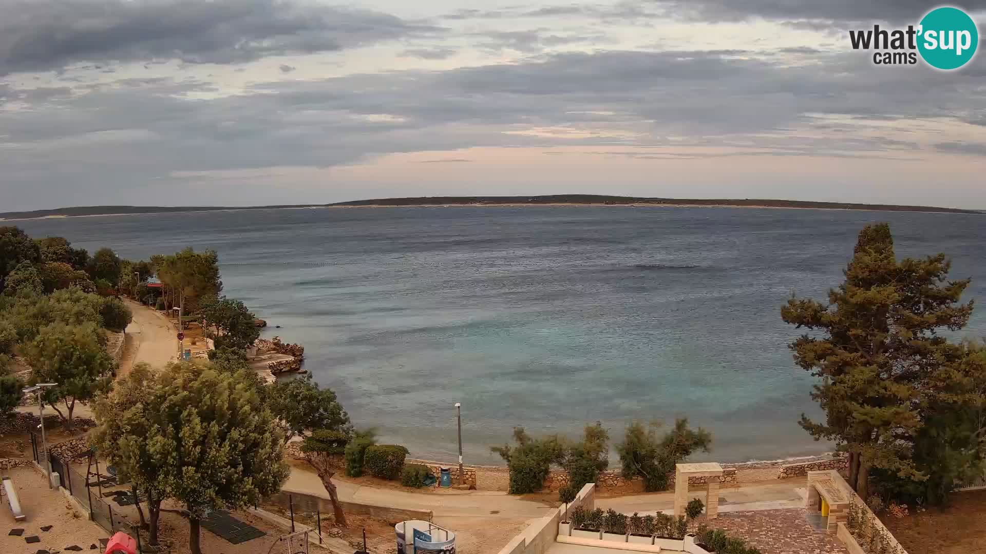 Webcam Plage Male Mandre – Vue en direct depuis l’île de Pag