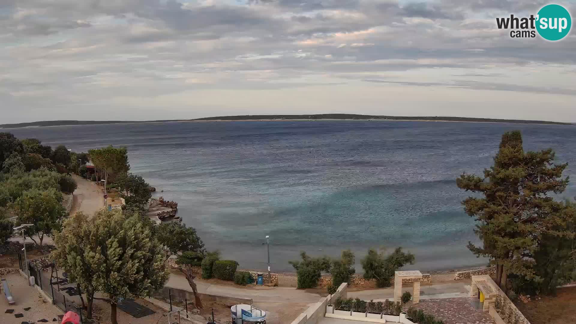 Webcam Plage Male Mandre – Vue en direct depuis l’île de Pag