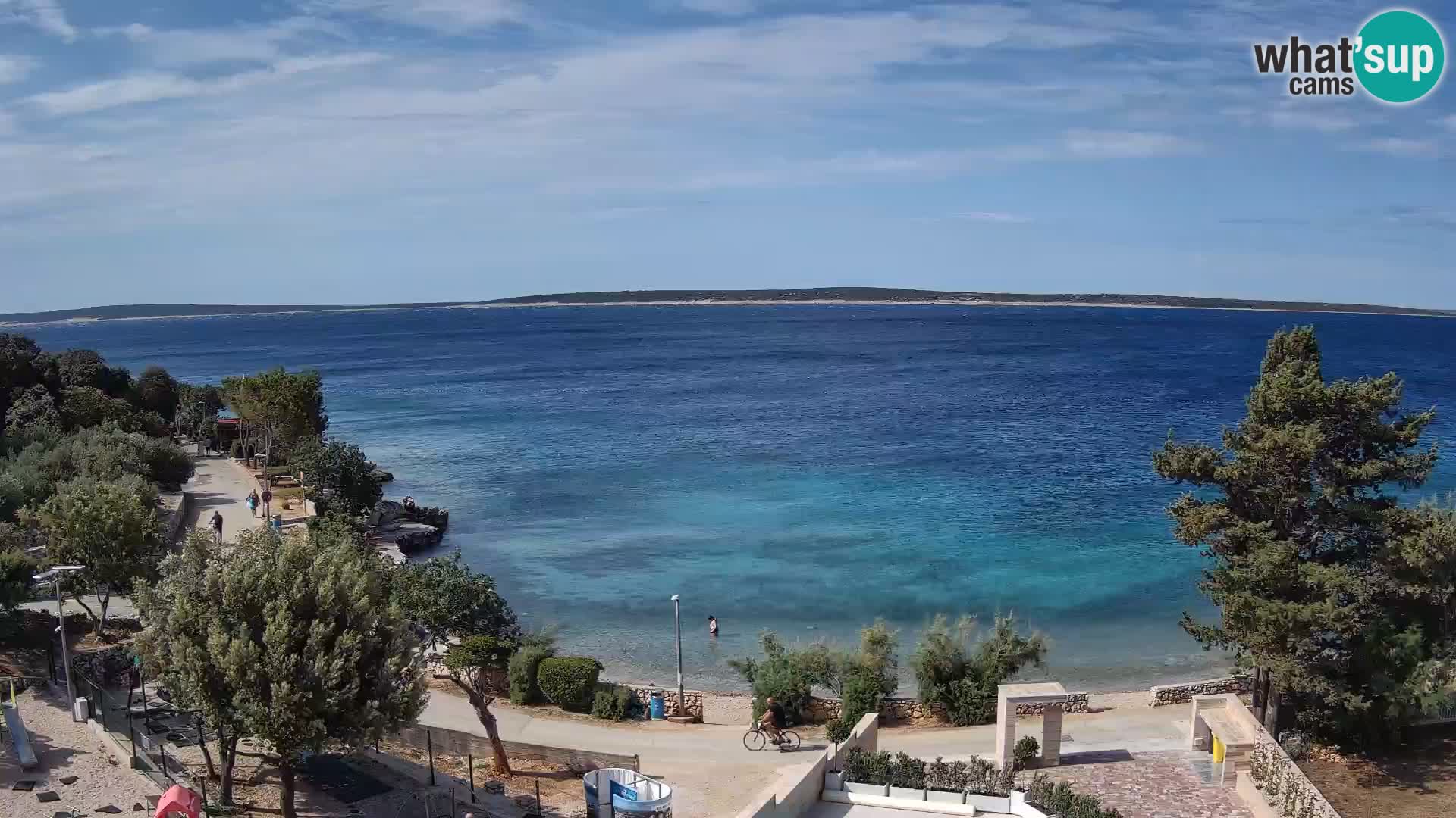 Spletna kamera Plaža Male Mandre – Pogled v živo z otoka Pag