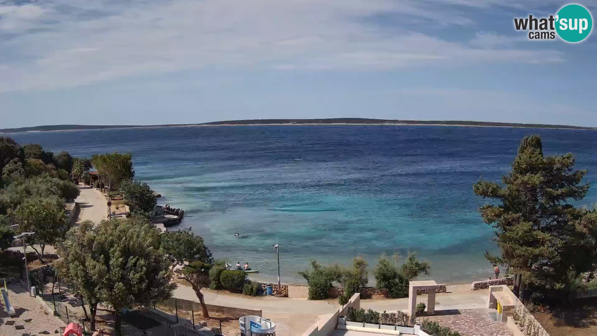 Web kamera Plaža Male Mandre – Pogled uživo s otoka Paga