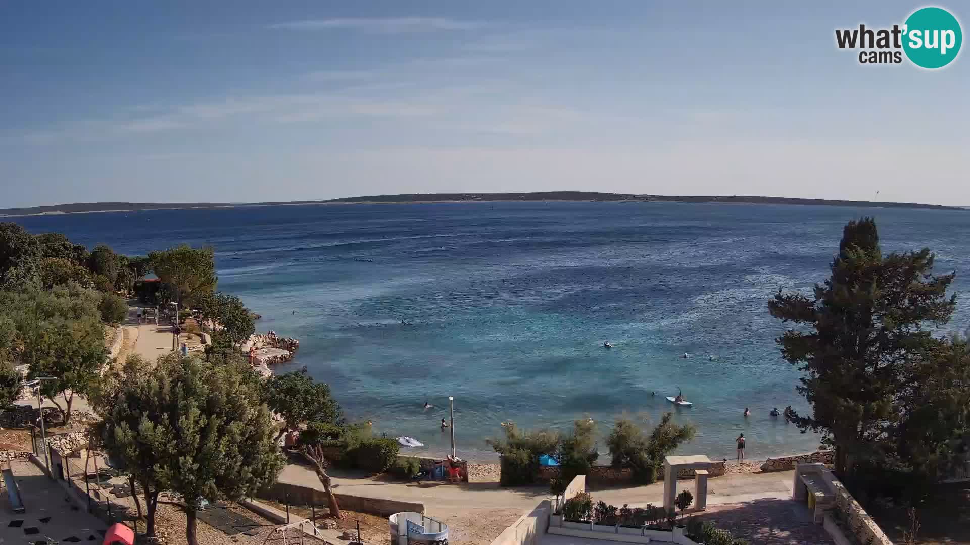 Web kamera Plaža Male Mandre – Pogled uživo s otoka Paga
