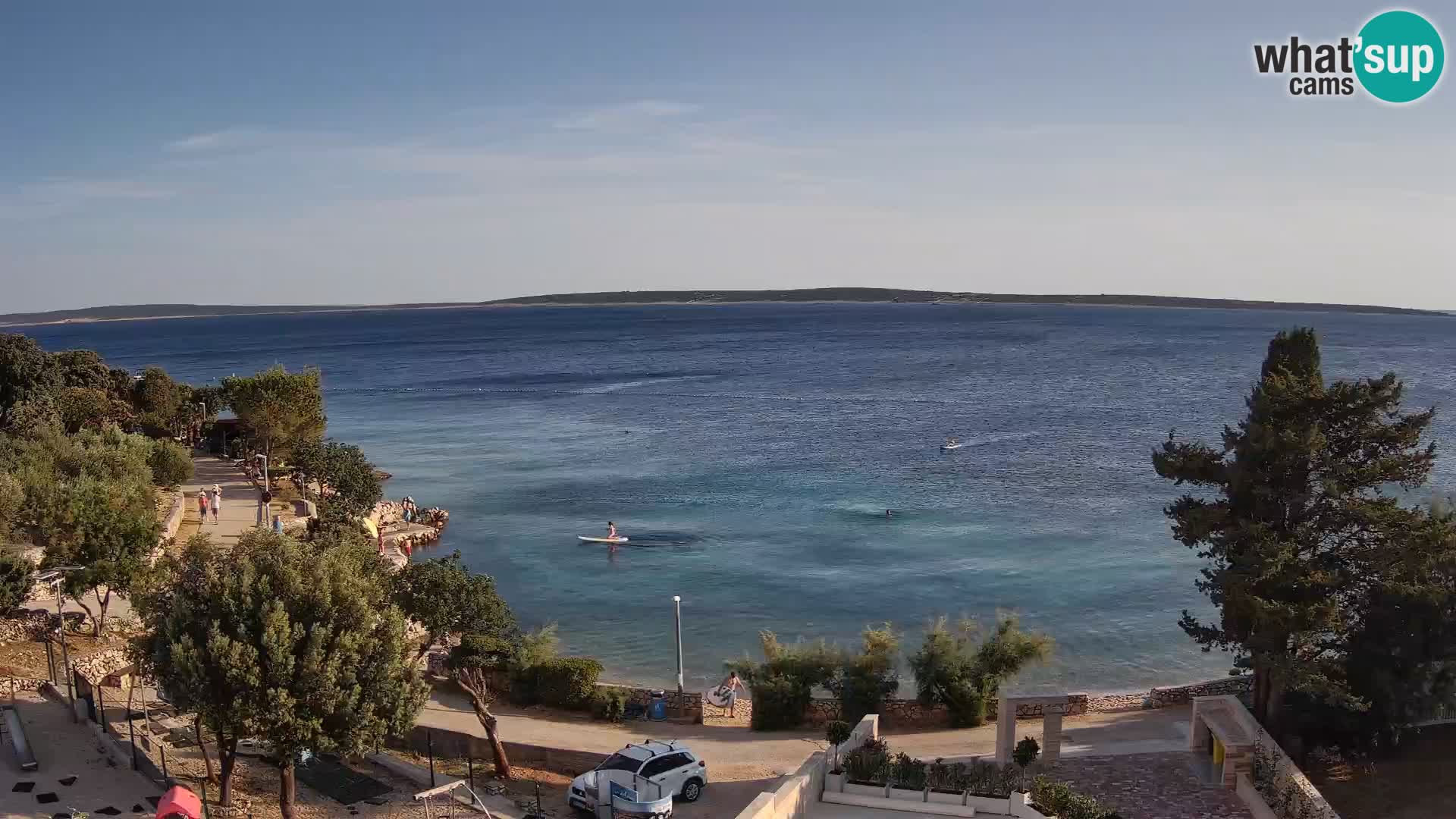 Web kamera Plaža Male Mandre – Pogled uživo s otoka Paga