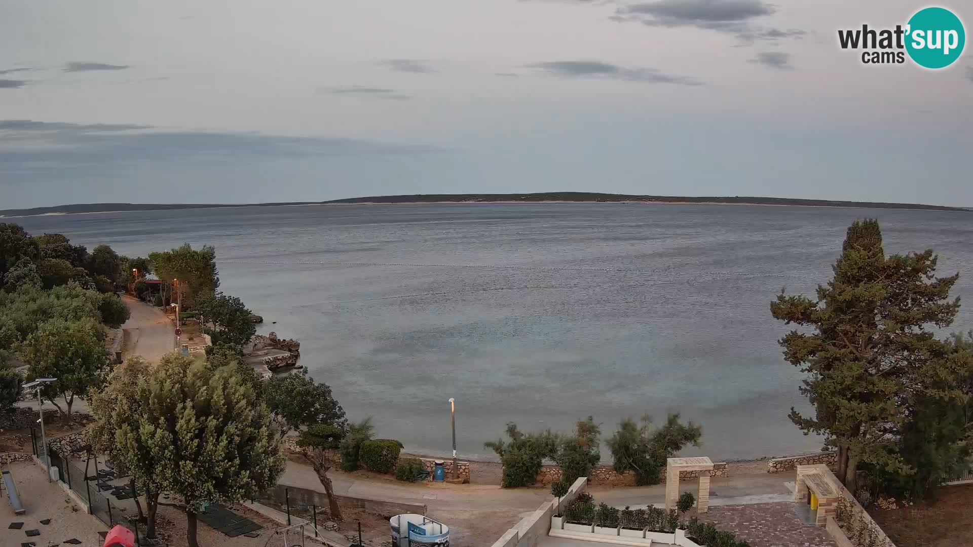 Web kamera Plaža Male Mandre – Pogled uživo s otoka Paga